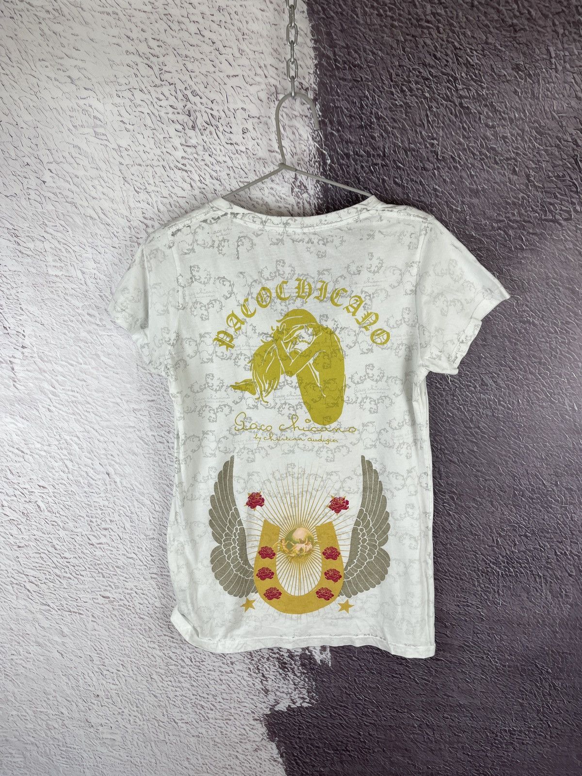 Christian Audigier Paco Chicano by Christian Audigier heaven theme white tee Size S / US 4 / IT 40 - 2 Thumbnail