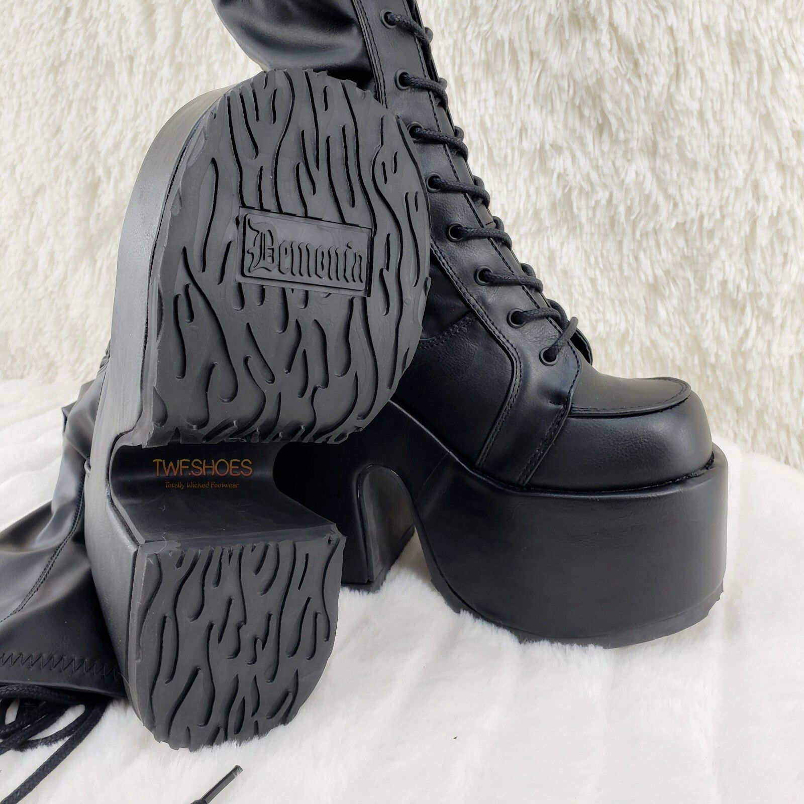 Other Camel 300 Platform 5" Heel Stretch Lace Up Goth Punk Thigh B Size US 12 / IT 42 - 9 Thumbnail