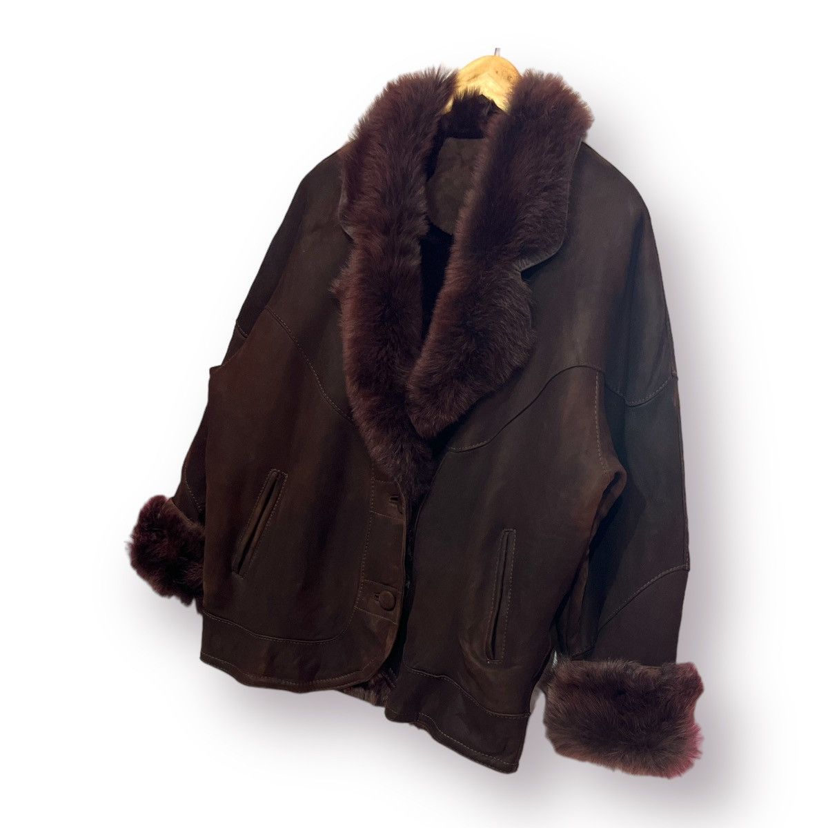 Other 🔥 Lamb leather Real fur lined coat Size M / US 6-8 / IT 42-44 - 2 Thumbnail