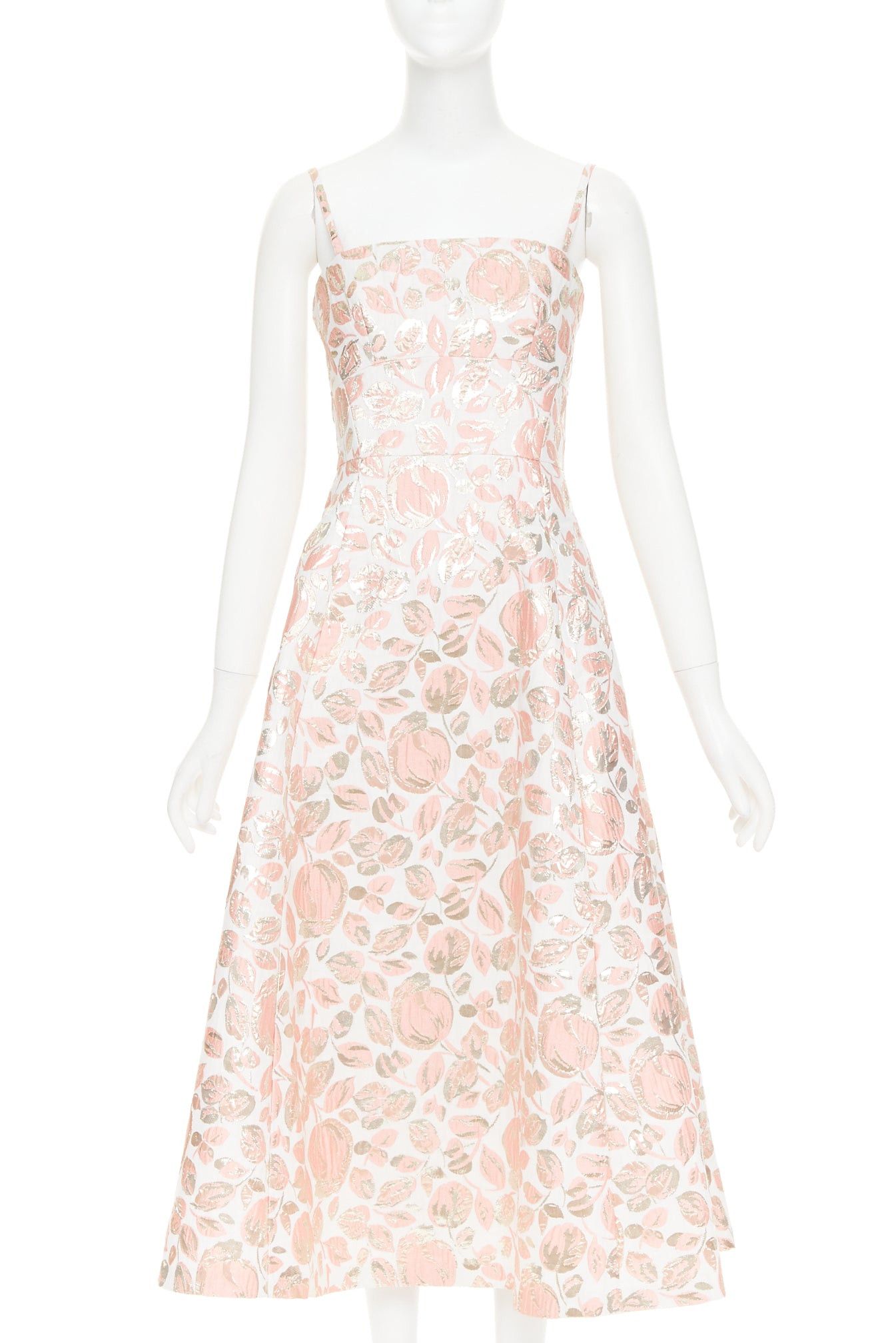 Kate Spade KATE SPADE metallic pink gold Rosebud brocade midi dress US4 M Size S / US 4 / IT 40 - 1 Thumbnail
