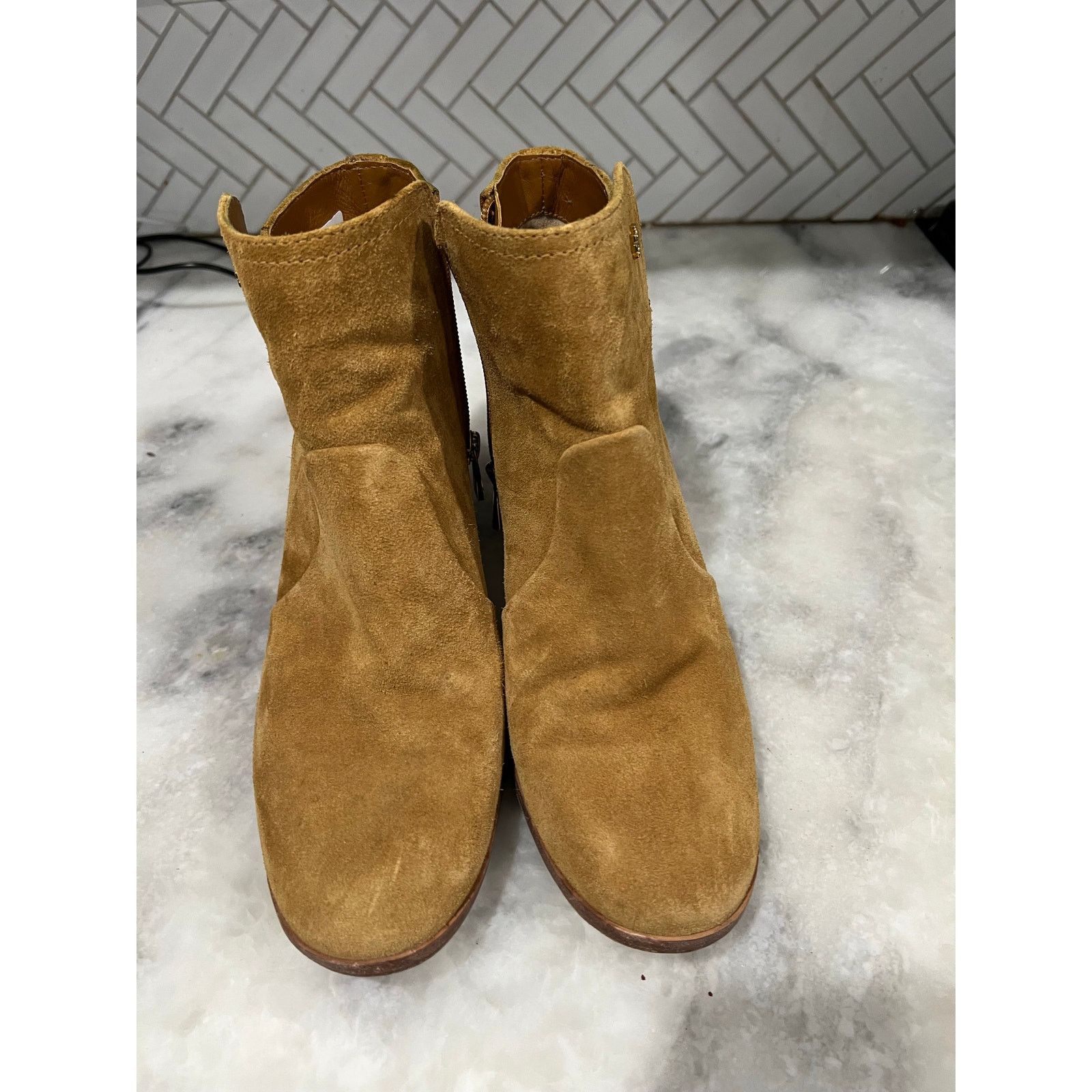 Tory Burch Tory Burch Women’s Suede Ankle Boots Tan Leather Size US 9 / IT 39 - 16 Thumbnail