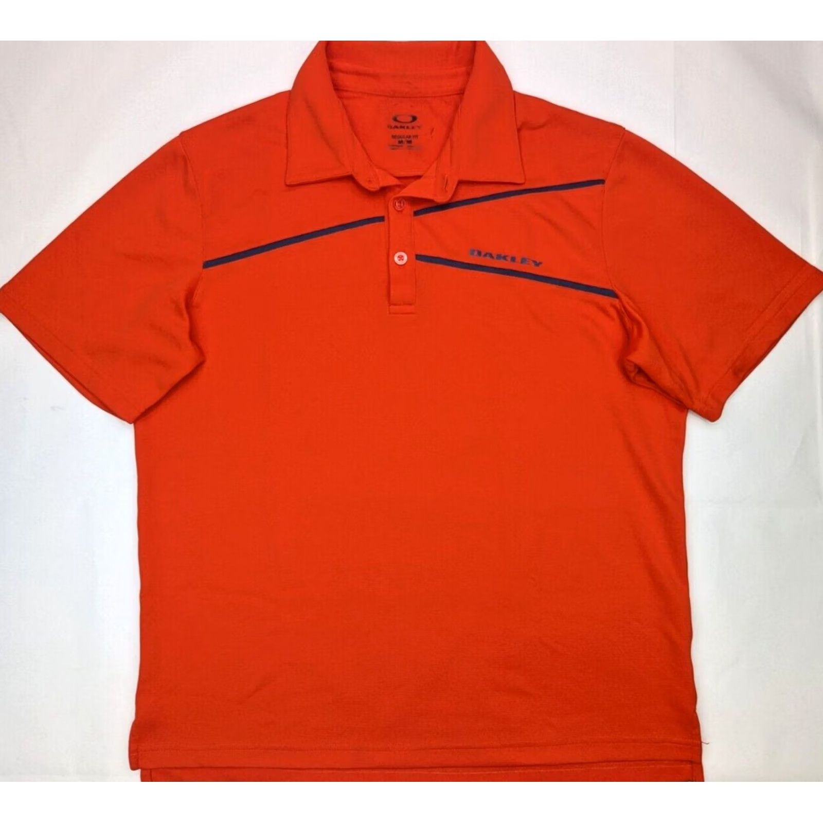 Oakley Oakley Polo Shirt Men M Orange Stripe Short Sleeve Button Regular Fit Size US M / EU 48-50 / 2 - 2 Thumbnail