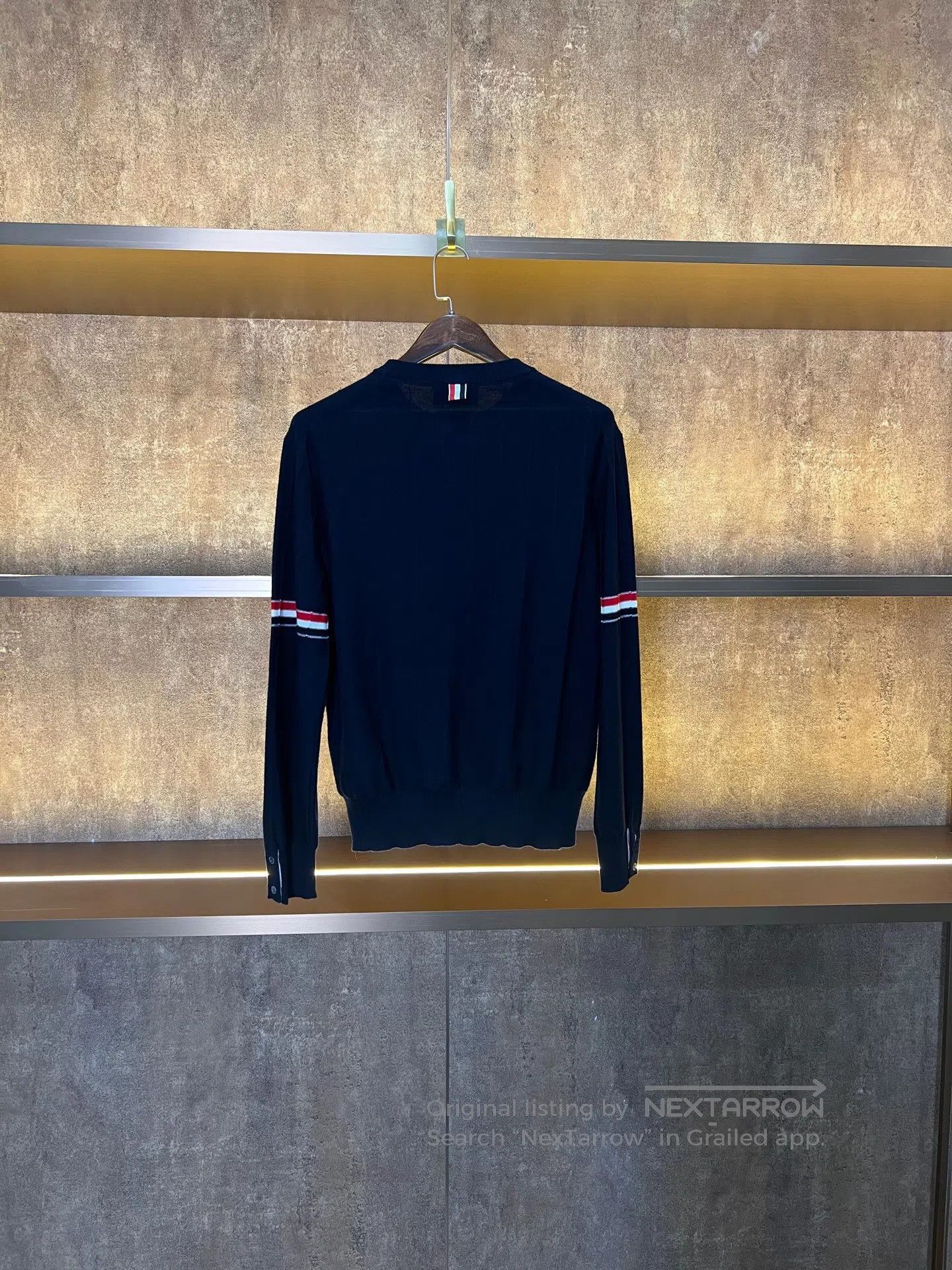 Thom Browne Thom Browne Navy Blue Double Sleeve Patch Wool Sweater| Size US XL / EU 56 / 4 - 2 Thumbnail