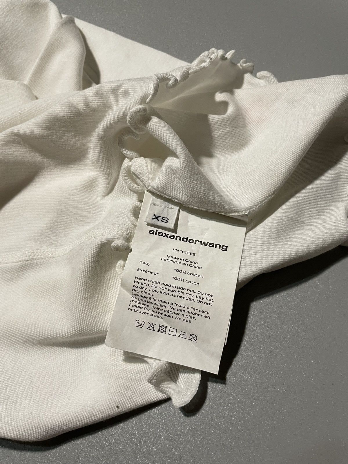 Alexander Wang Alexander Wang Lettuce Hem Crewneck in Micro Rib Jersey Size XS / US 0-2 / IT 36-38 - 5 Thumbnail