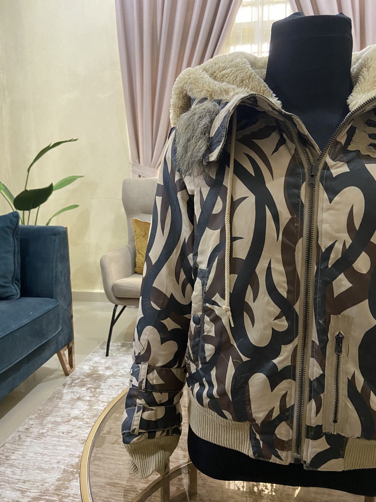 Number (N)ine AW04 NUMBER NINE TRIBAL CAMO PUFFER HOODED FAUX WINTERJACKET Size US S / EU 44-46 / 1 - 3 Thumbnail