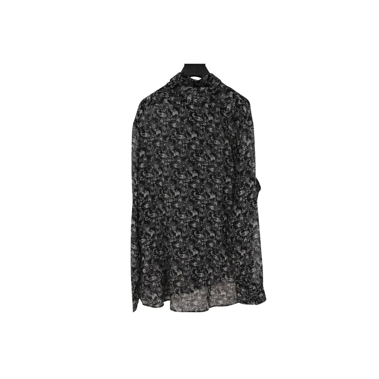 Saint Laurent Paris Paisley Button Down Shirt Size 41 / 16 Black Wool Size US M / EU 48-50 / 2 - 2 Thumbnail