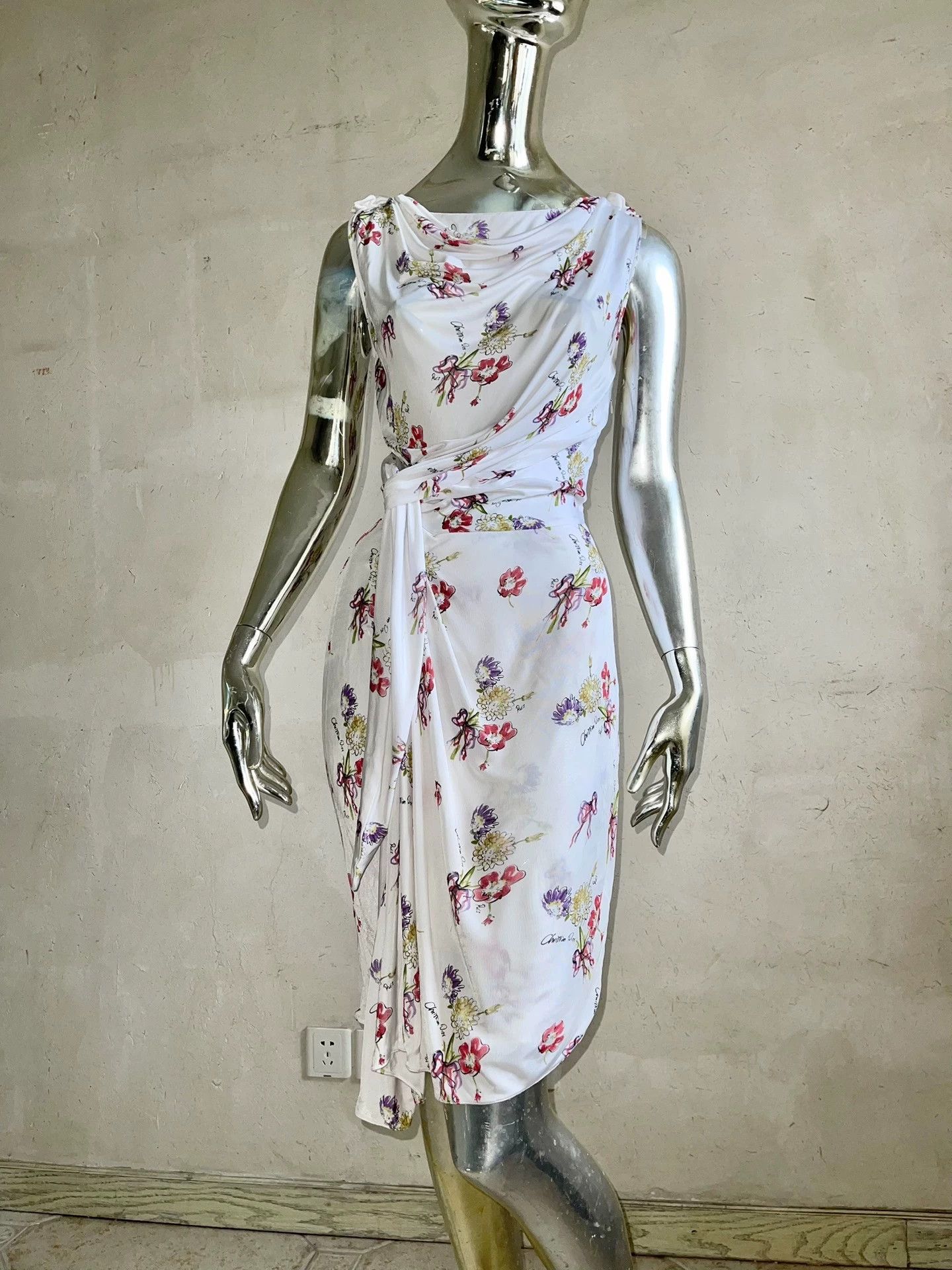 Dior Dior Galliano Rare Floral Logo Sleeveless Dress S Size S / US 4 / IT 40 - 3 Thumbnail
