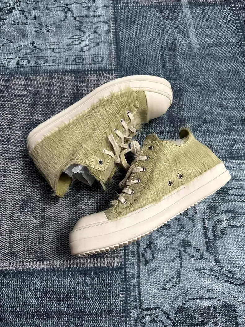Rick Owens Rick Owens Main Line Green Horse Hair Low Top Converse sho Size US 9 / EU 42 - 1 Thumbnail