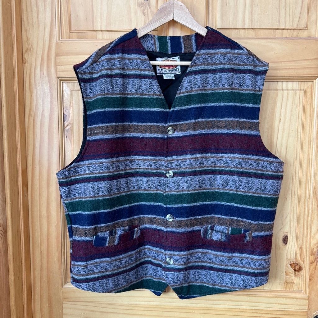 Other Vintage Paragraff Wool Blend Blanket Stripe pattern vest XL Size US XL / EU 56 / 4 - 12 Thumbnail