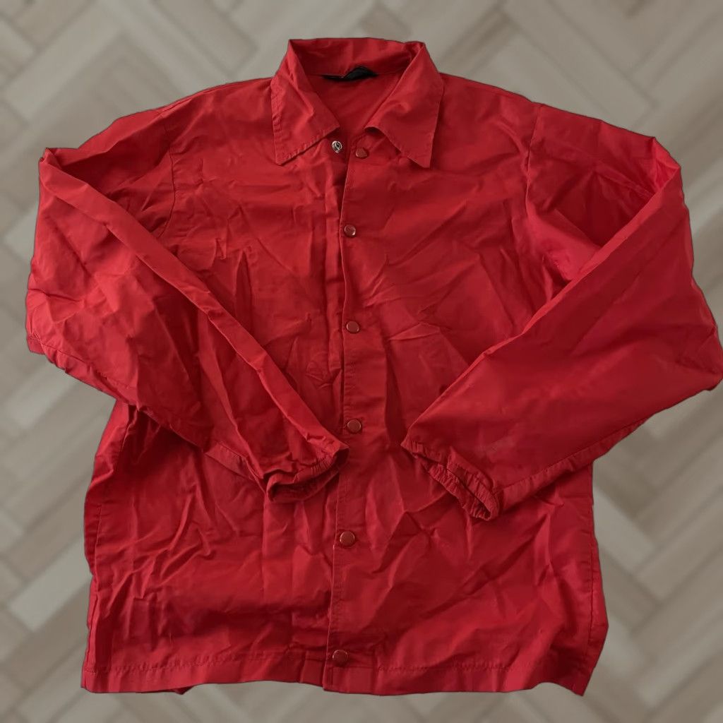 Vintage VINTAGE Spanjian Jacket Men's M Red USA Snap Nylon Windbreaker Athletic USA Shirt? Size US M / EU 48-50 / 2 - 1 Thumbnail