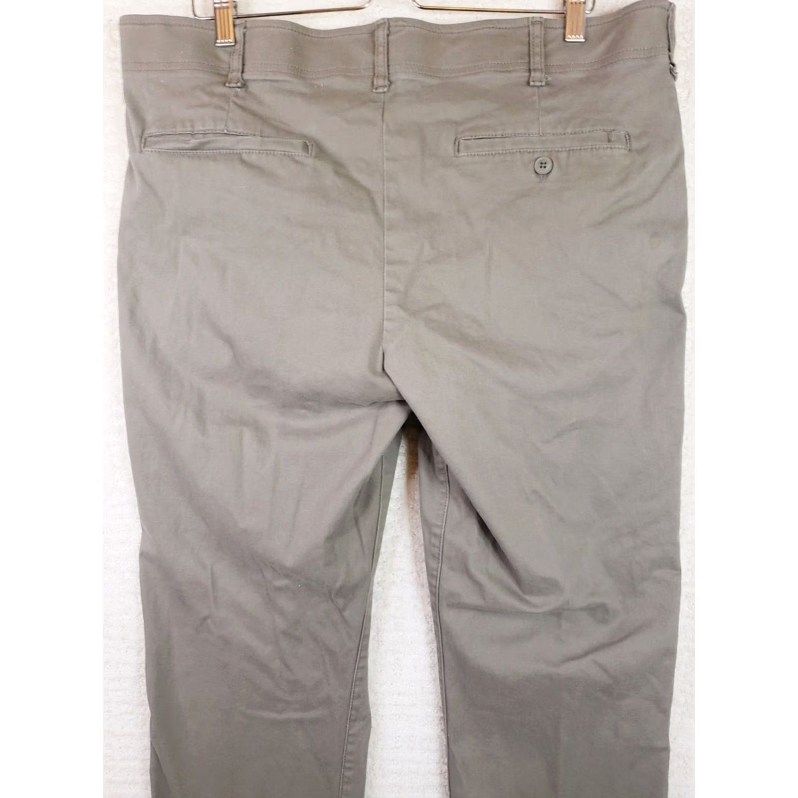 Lee Lee Motion Flex Waistband Flat Front Chino Pants 38x32 Men Slim Straight Green Khaki Size US 38 / EU 54 - 6 Thumbnail