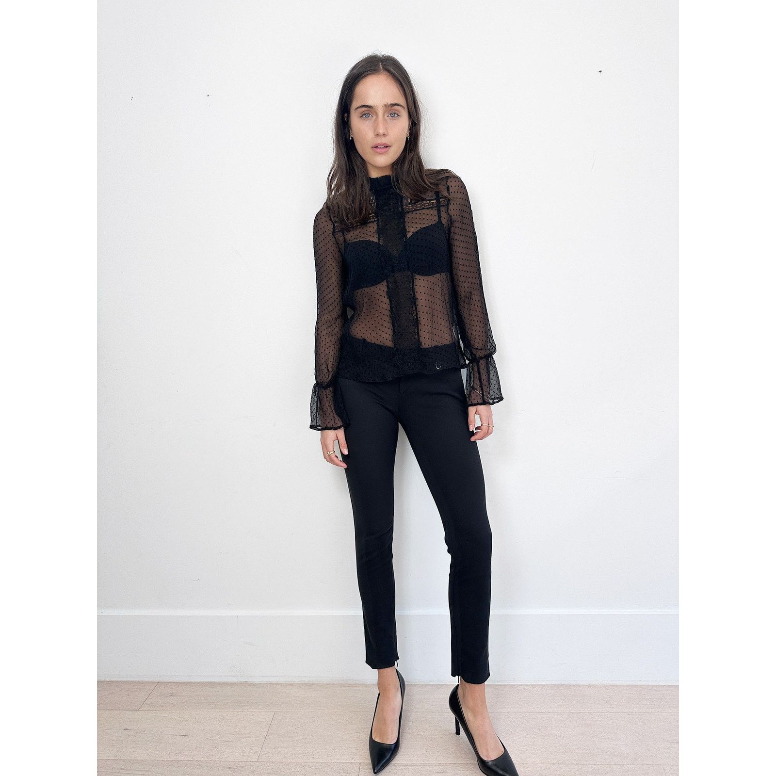 Anine Bing Anine Bing Dotted Silk Blouse Size M / US 6-8 / IT 42-44 - 1 Thumbnail