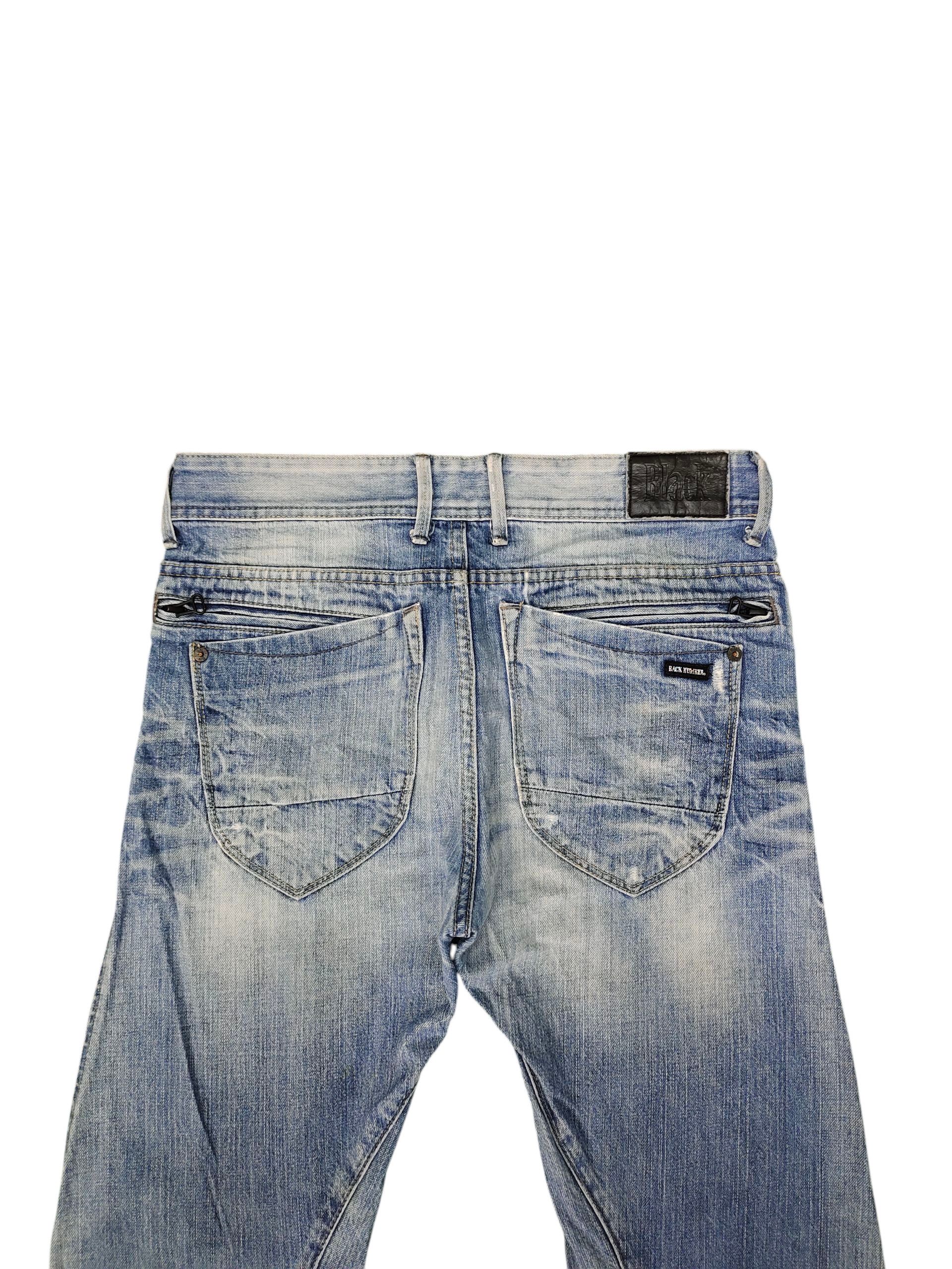 Japanese Brand Back Number Japan Clawmark Distress Curved Denim Jeans Size US 30 / EU 46 - 9 Thumbnail
