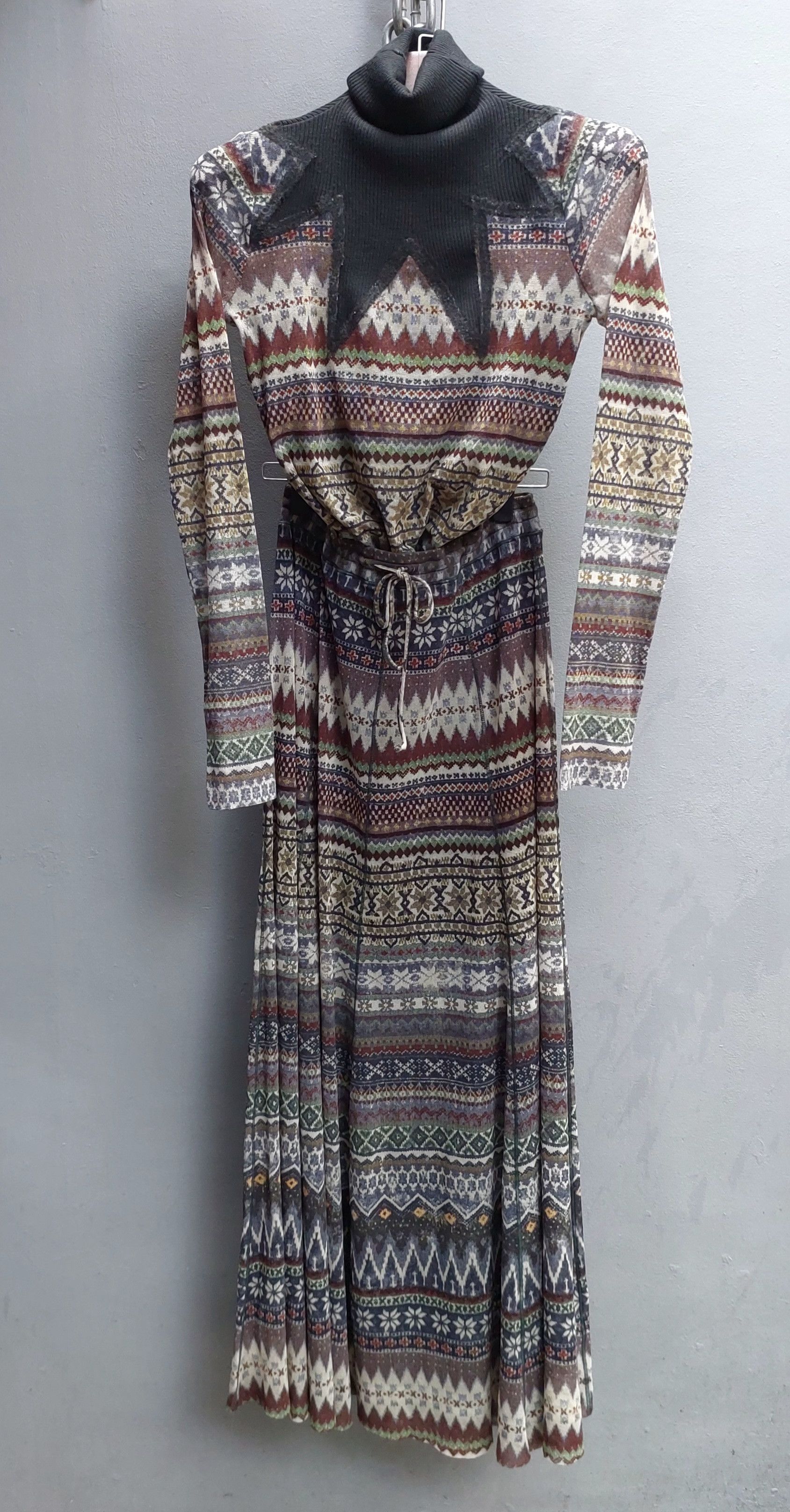 Jean Paul Gaultier Jean Paul Gaultier Tribal Print Mesh Top and Skirt Set Size XL / US 12-14 / IT 48-50 - 3 Thumbnail