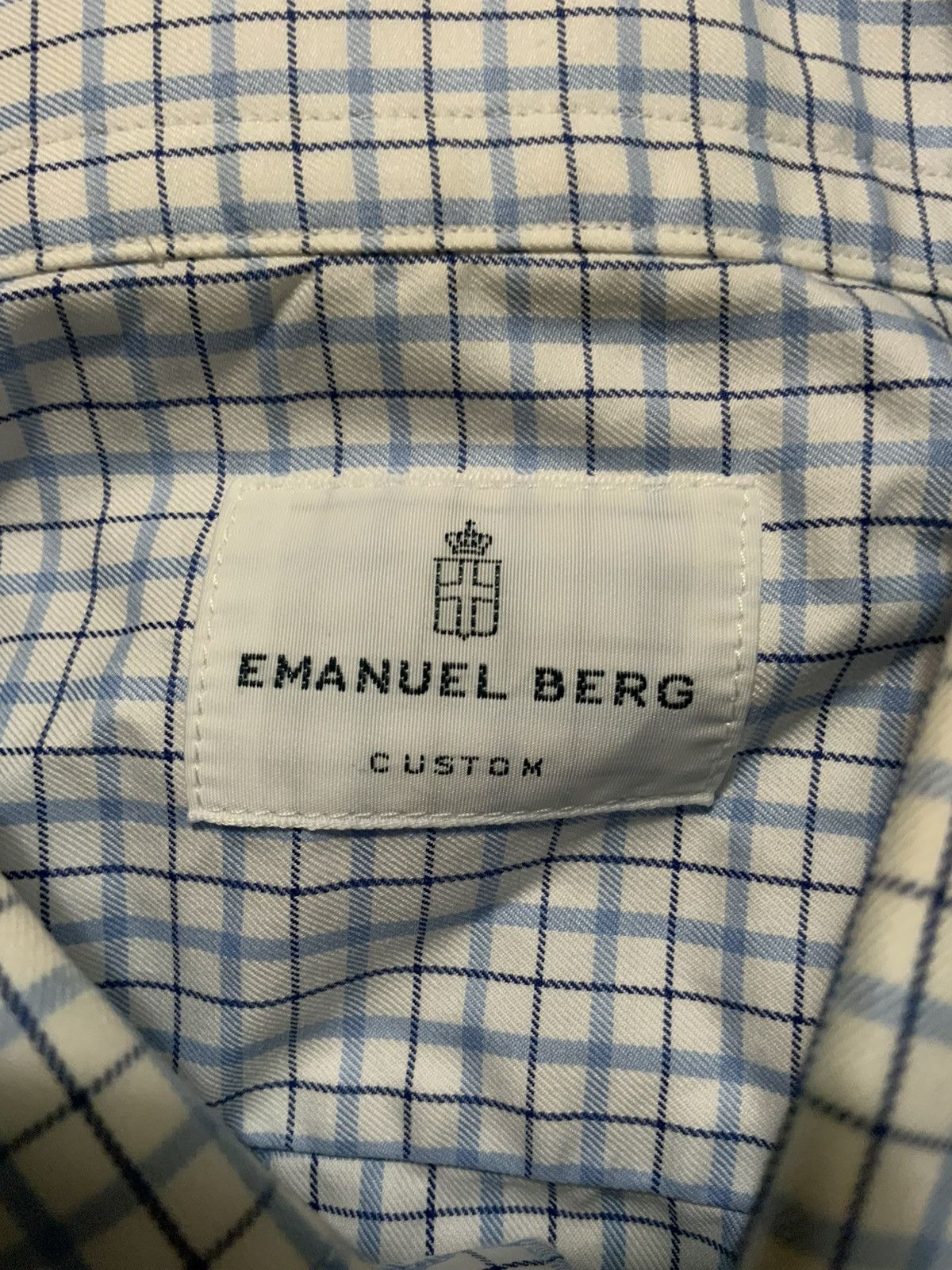 Designer Emanuel Berg Custom Check Plaid Textile Cotton Button Shirt Size US S / EU 44-46 / 1 - 6 Thumbnail