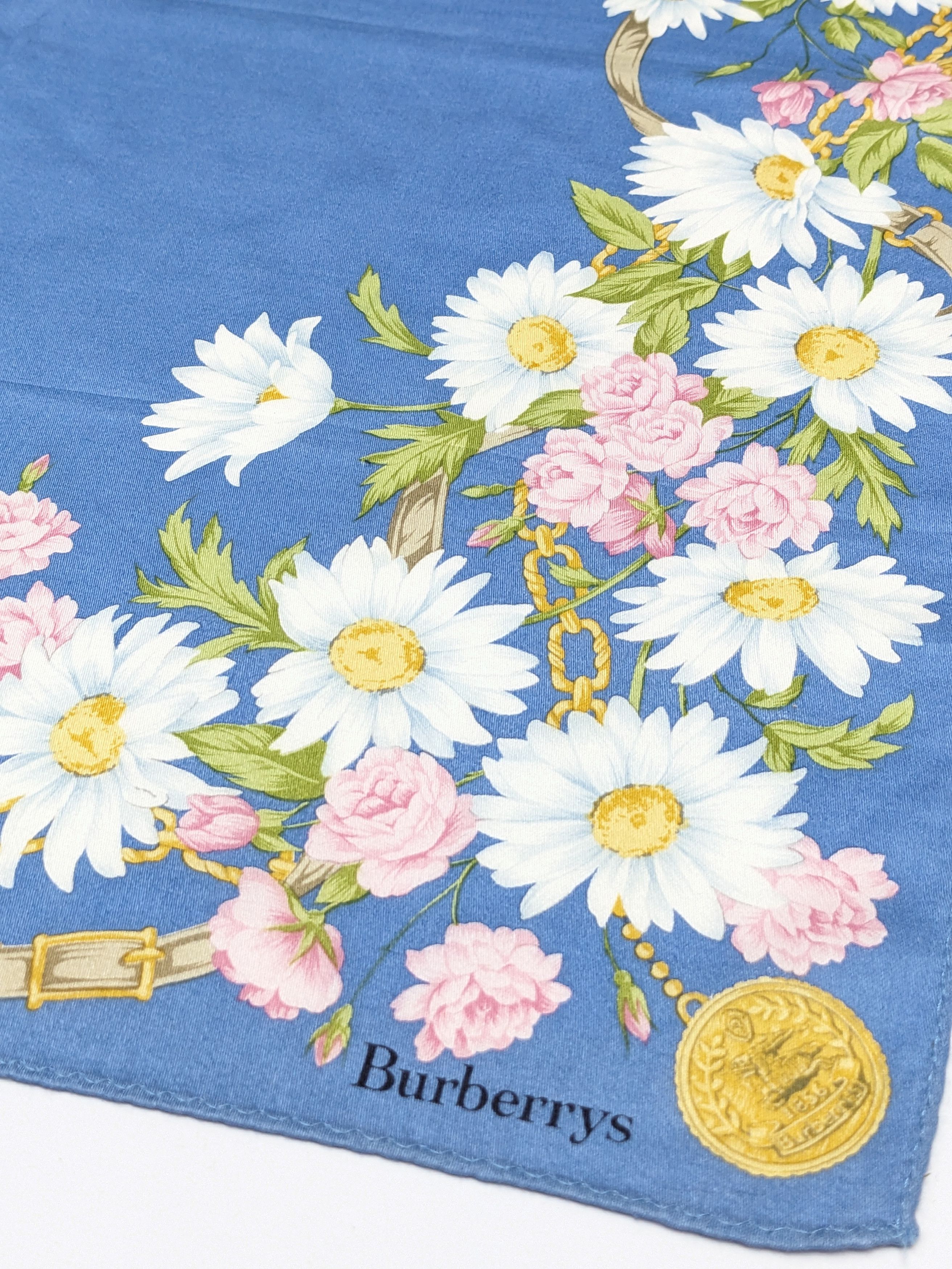 Burberry VINTAGE BURBERRYS LONDON FLORAL SILK HANDKERCHIEF Size ONE SIZE - 2 Thumbnail
