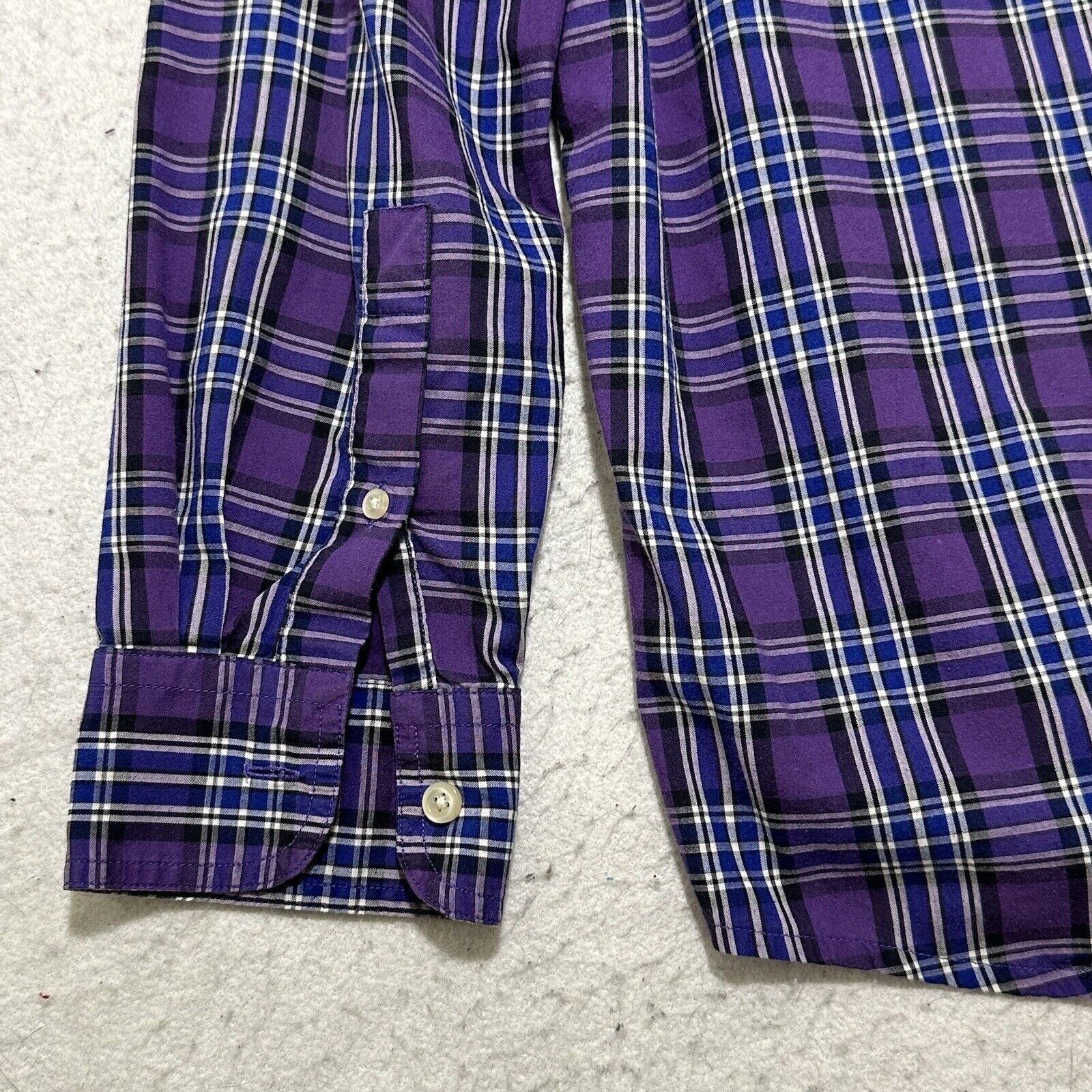 Chaps Chaps Small Button Down Purple + Blue Plaid Striped Shirt Size US S / EU 44-46 / 1 - 6 Thumbnail