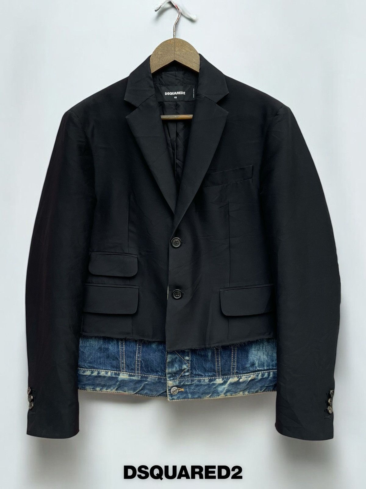 Dsquared2 AW17 DSQUARED2 LAYERED-DESIGN BLAZER DISTRESSED DENIM JACKET Size US M / EU 48-50 / 2 - 1 Thumbnail