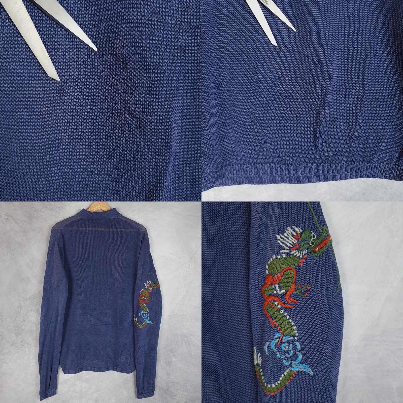Polo Ralph Lauren Polo Ralph Lauren Shirt Mens Large Blue Linen Dragon Knit Collared Pocket Size US L / EU 52-54 / 3 - 8 Thumbnail