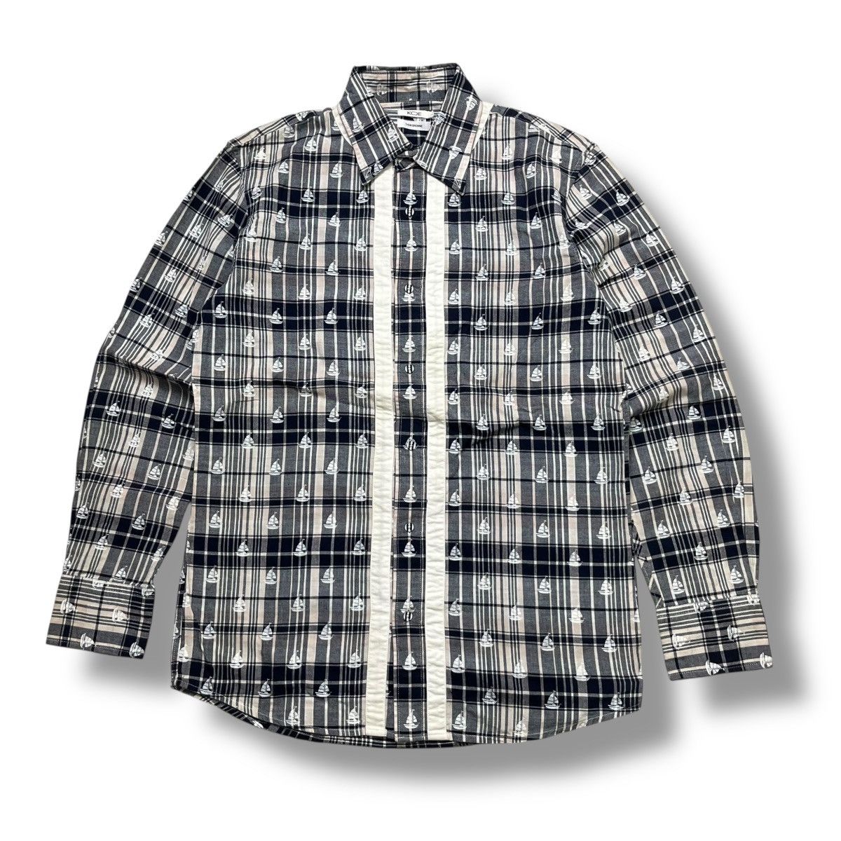 Thom Browne Thom Browne x Koe Plaid shirt with subtle sailboat print ⚓ Size US L / EU 52-54 / 3 - 2 Thumbnail