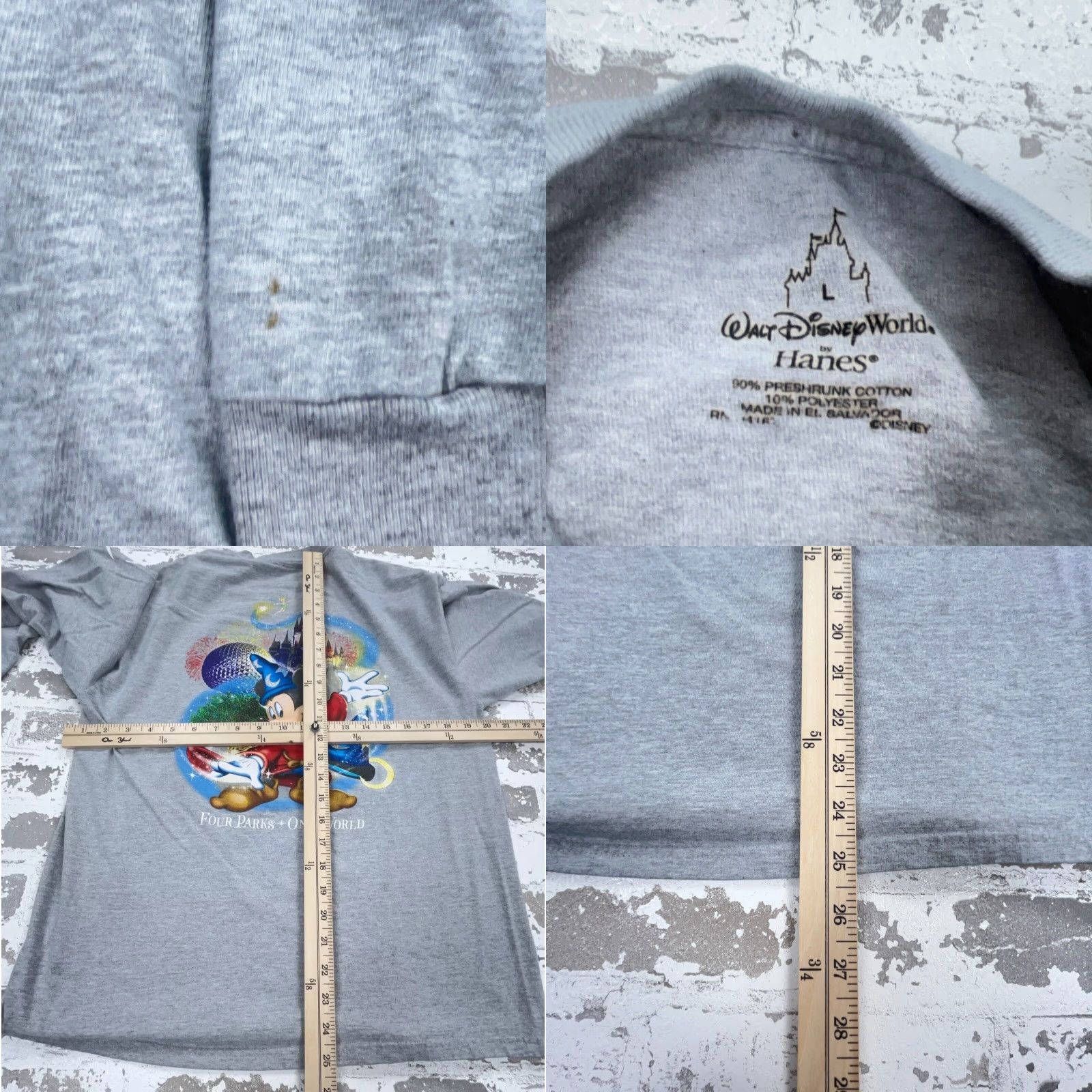 Disney Disney Shirt Men Large Gray Tee Mickey Fantasia Long Sleeve Retro Cartoon Promo Hip Hop Classic Disney Shirt Tee Long Sleeve Gray Large Men Mens Size US L / EU 52-54 / 3 - 8 Thumbnail