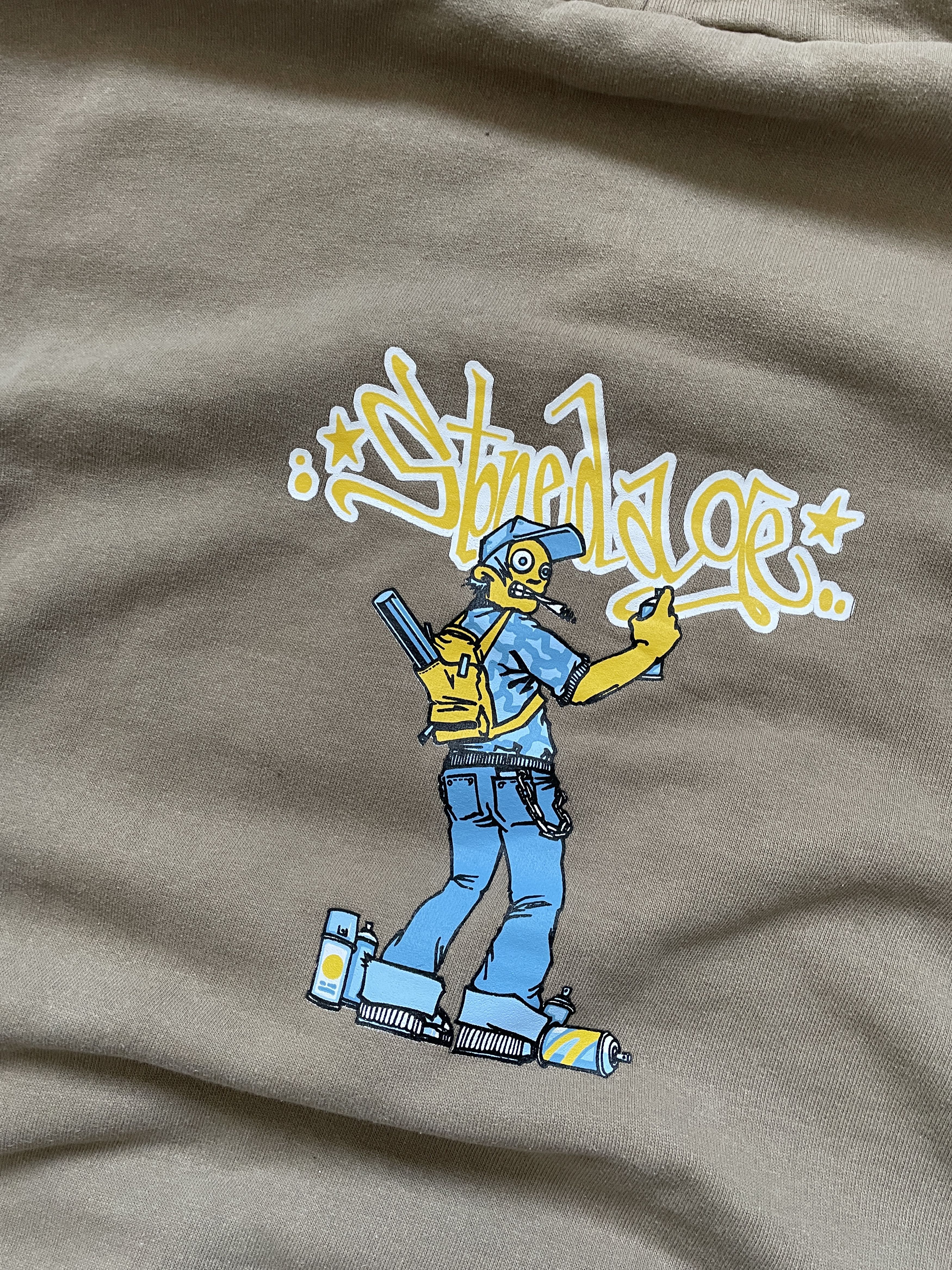 Vintage VINTAGE 90S STONEDAGE STONED GANJA BEIGE BOXY HOODIE Size US M / EU 48-50 / 2 - 4 Thumbnail