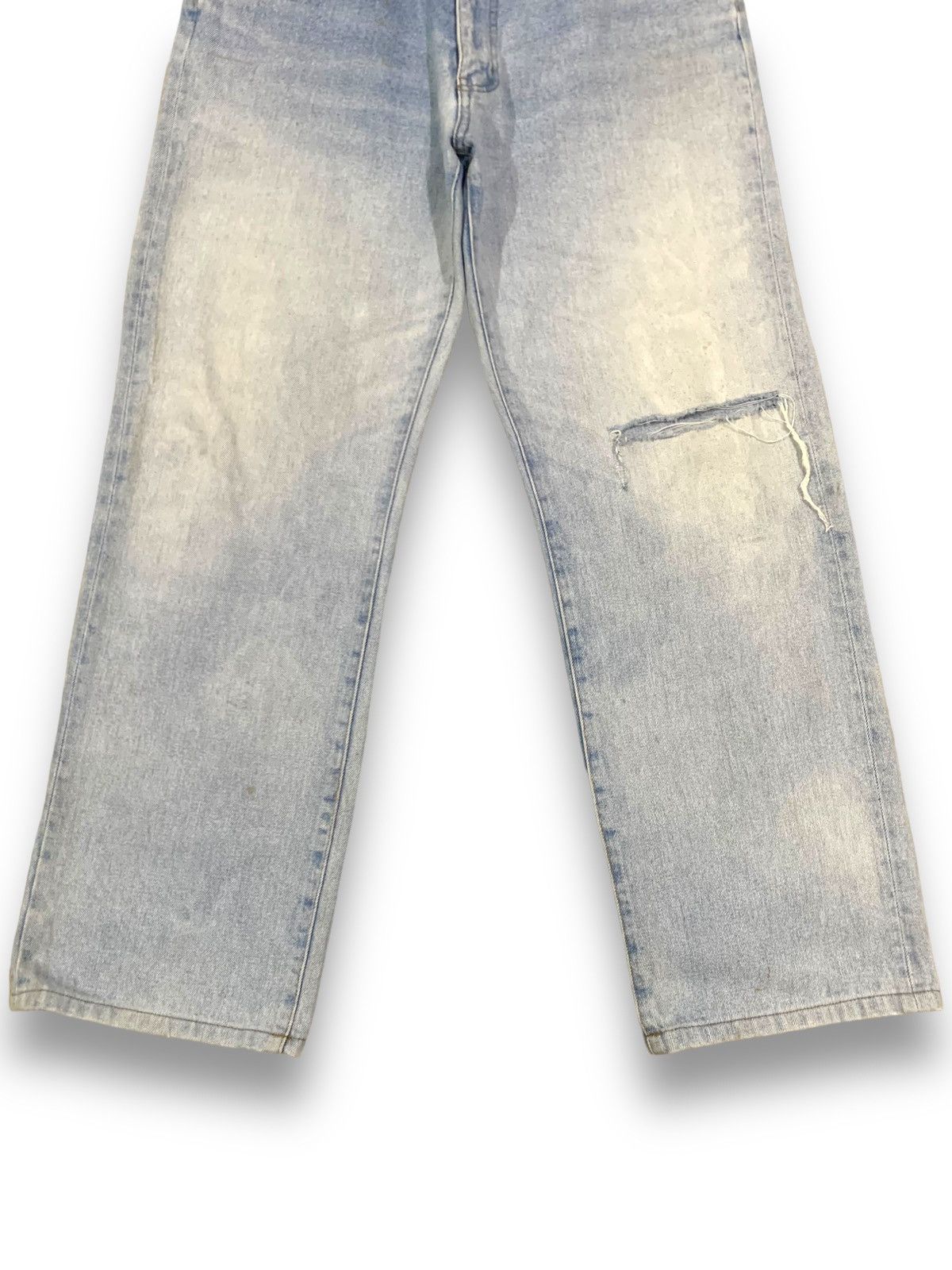 Hanes Vintage 80s Hanes Blue Wash Baggy Distressed Jeans Size US 32 / EU 48 - 8 Thumbnail