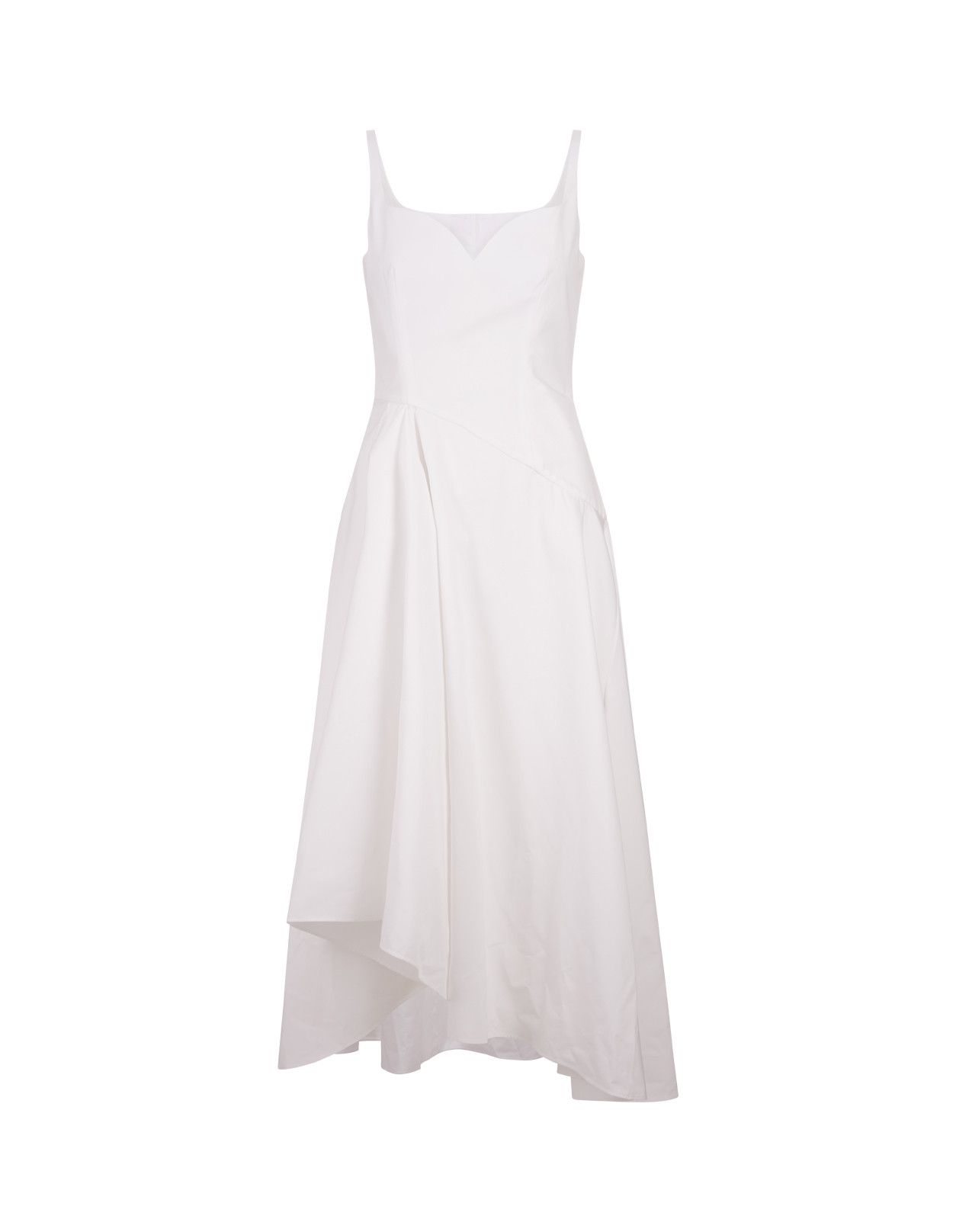Alexander McQueen o1s22i1n1024 Sweetheart Neckline Midi Dress in White Size M / US 6-8 / IT 42-44 - 1 Thumbnail