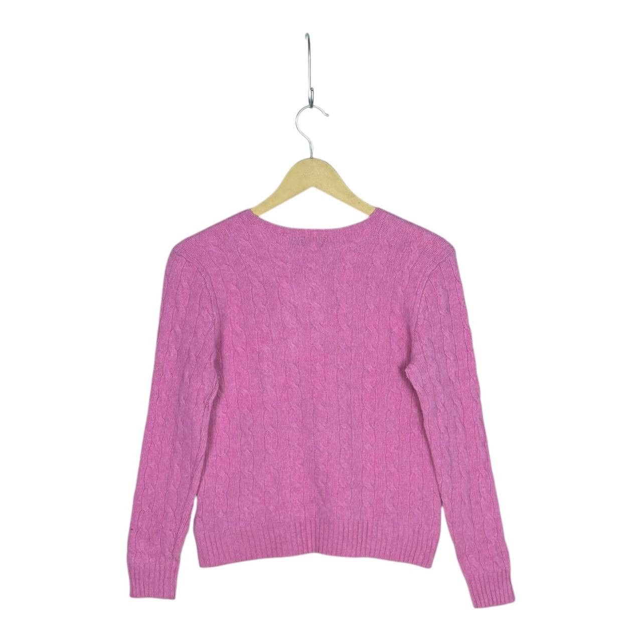 Polo Ralph Lauren Polo Ralph Lauren Pink Cable Knit Wool Cashmere Sweater L Size L / US 10 / IT 46 - 2 Thumbnail