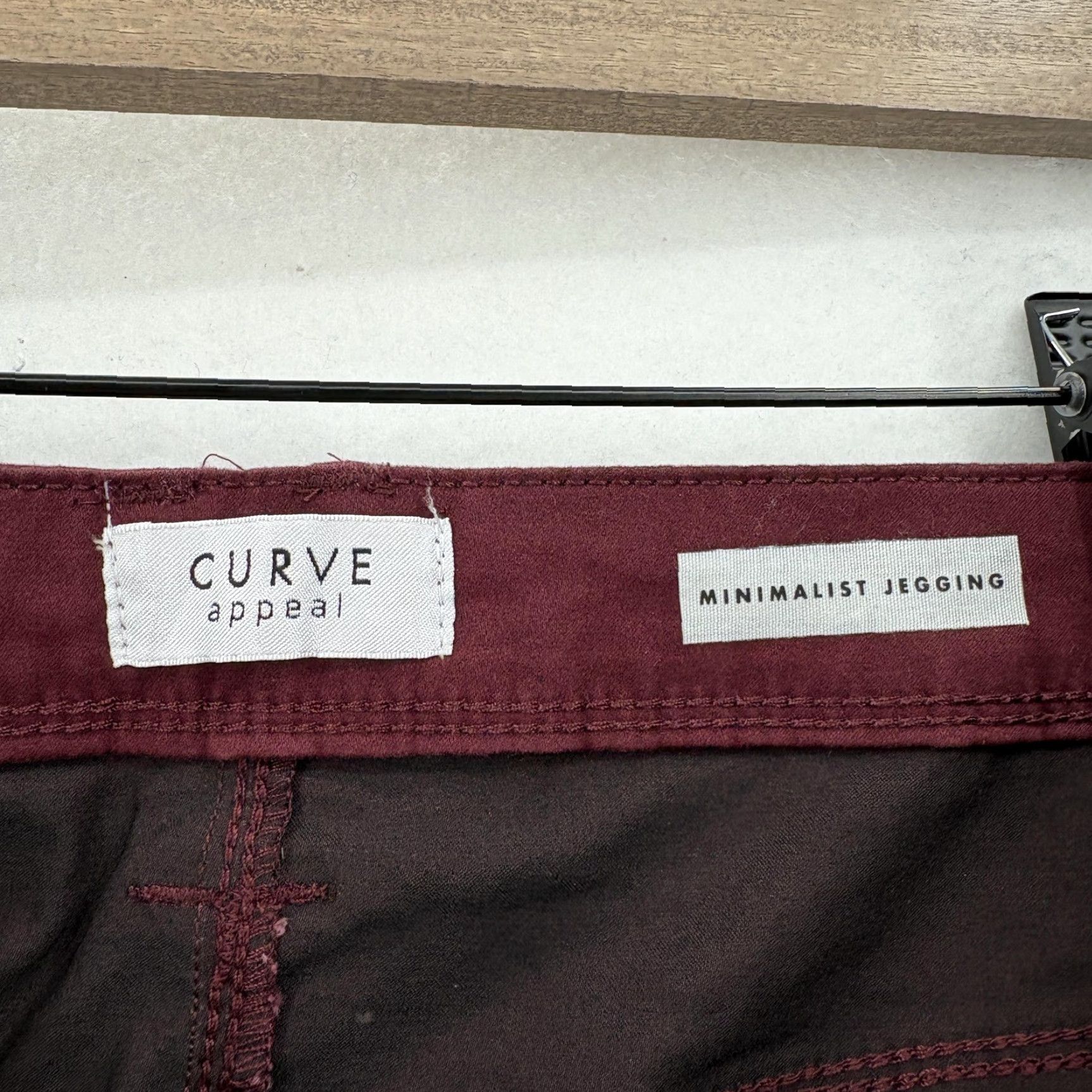 Vintage Curve Appeal Pants Womens 14/32 Burgundy Minimalist Jegging Stretch Skinny NWT Size 36" / US 14 / IT 50 - 6 Thumbnail