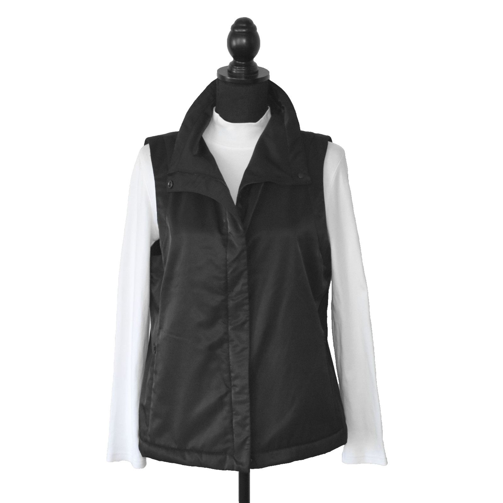 Eileen Fisher EILEEN FISHER Black Hidden Zipper Closure Jacket Vest Sz M Size M / US 6-8 / IT 42-44 - 1 Thumbnail