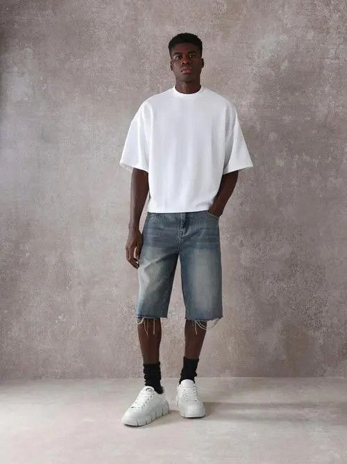 Japanese Brand × Vintage DISTRESSED vintage denim jorts shorts relaxed Y2K Size US 32 / EU 48 - 3 Thumbnail