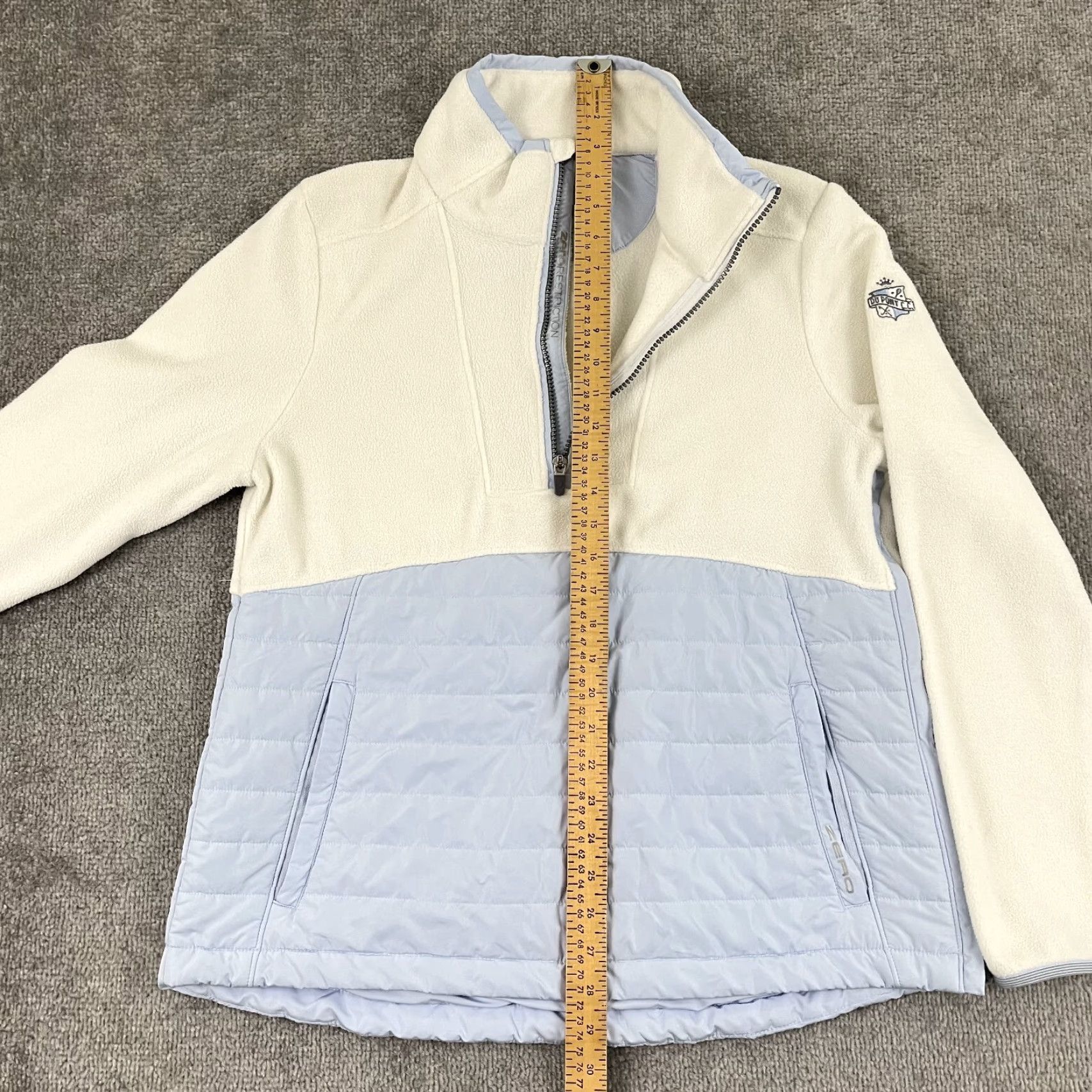 Vintage Zero Restriction Jacket Womens Large White Blue Fleece Dupont Country Club Golf Size L / US 10 / IT 46 - 4 Thumbnail