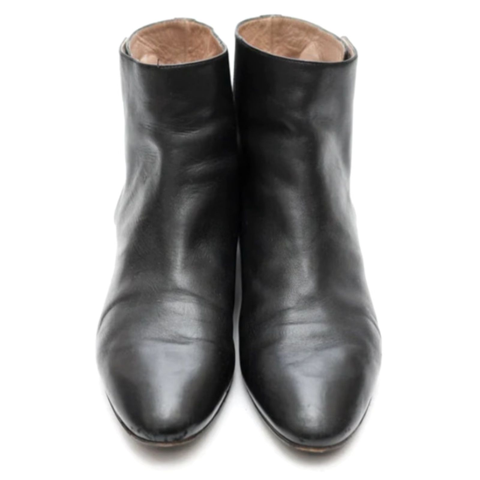Vintage Chloé Boots Chelsea Black Ankle Flat Buckle Gold Hardware 36.5 Italy Women's Leather Pointed Toe Modern Everyday Casual Size US 7 / IT 37 - 4 Thumbnail