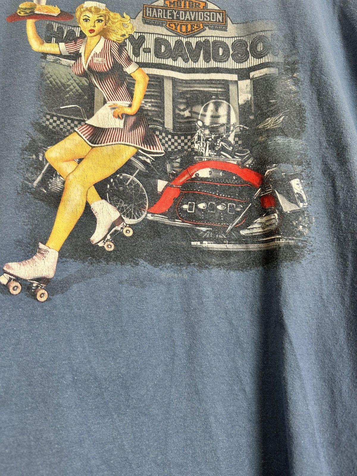 Harley Davidson 🔥 Harley Davidson Florida USA Hot Girl Vintage T Shirt 3D Size US XL / EU 56 / 4 - 4 Thumbnail