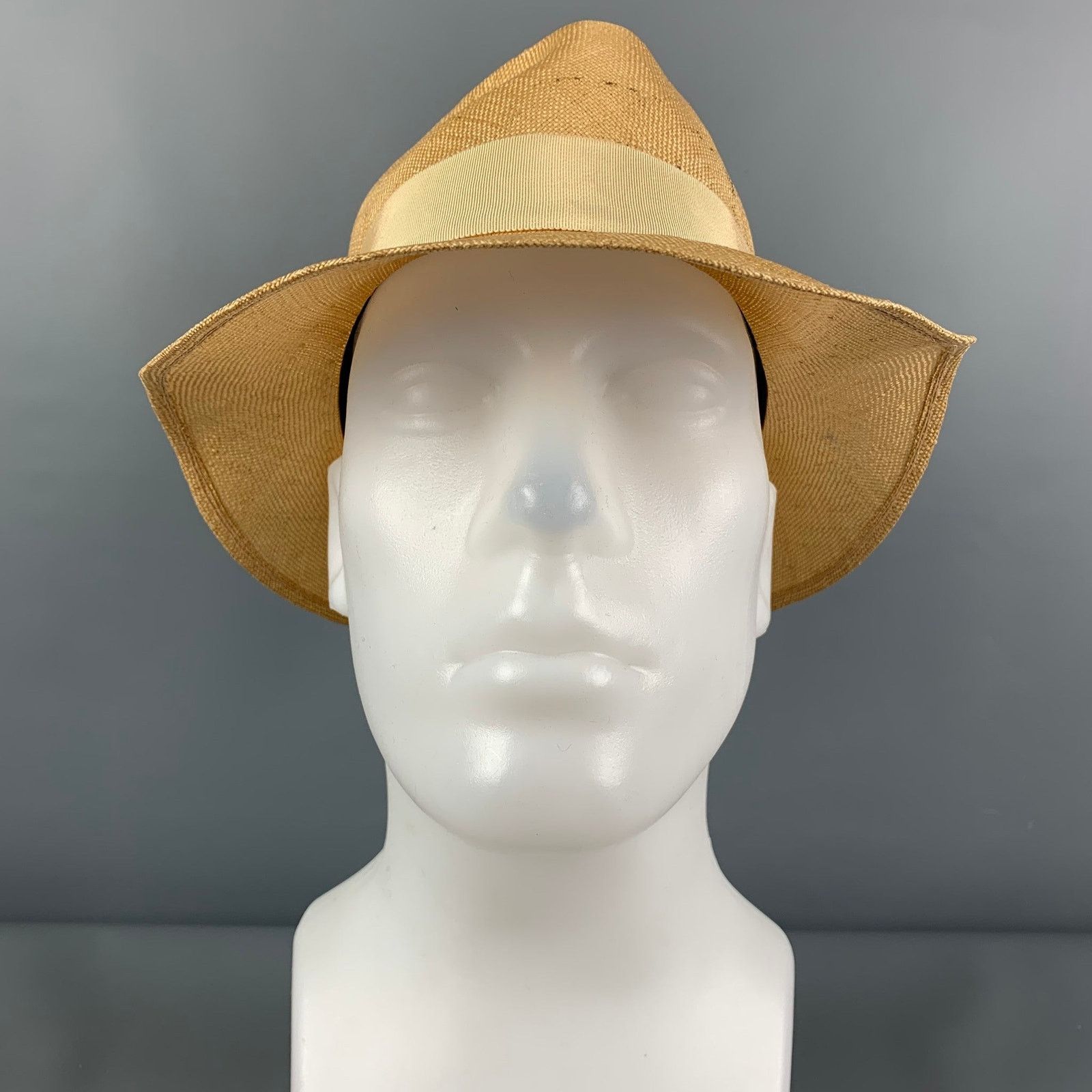 Paul Stuart Vintage PAUL STUART Beige Straw Fedora Hat Size ONE SIZE - 2 Thumbnail
