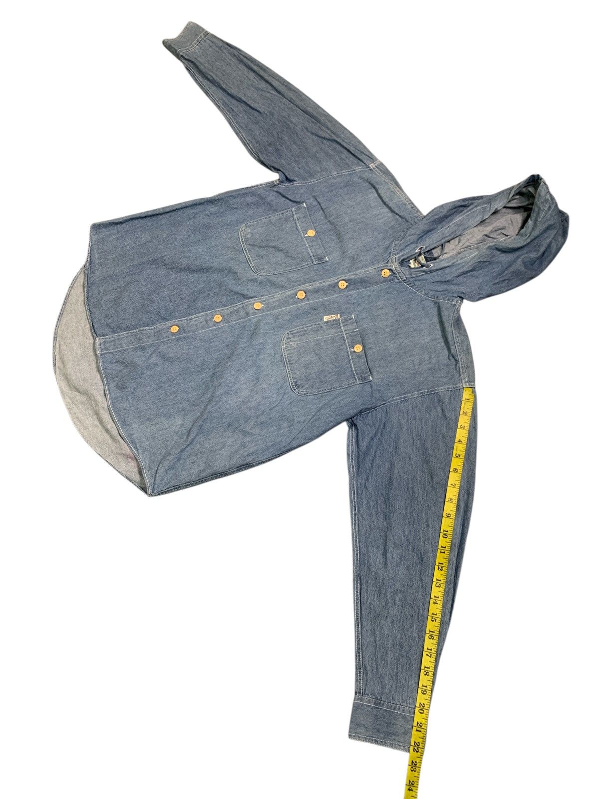 Pieces Uniques Rare Design Unique Soft Denim Hoodie Button Up Shirts Size US M / EU 48-50 / 2 - 11 Thumbnail