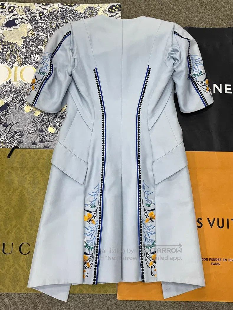 Dior Dior Light blue show embroidery long short-sleeved vest ja Size XS / US 0-2 / IT 36-38 - 4 Thumbnail