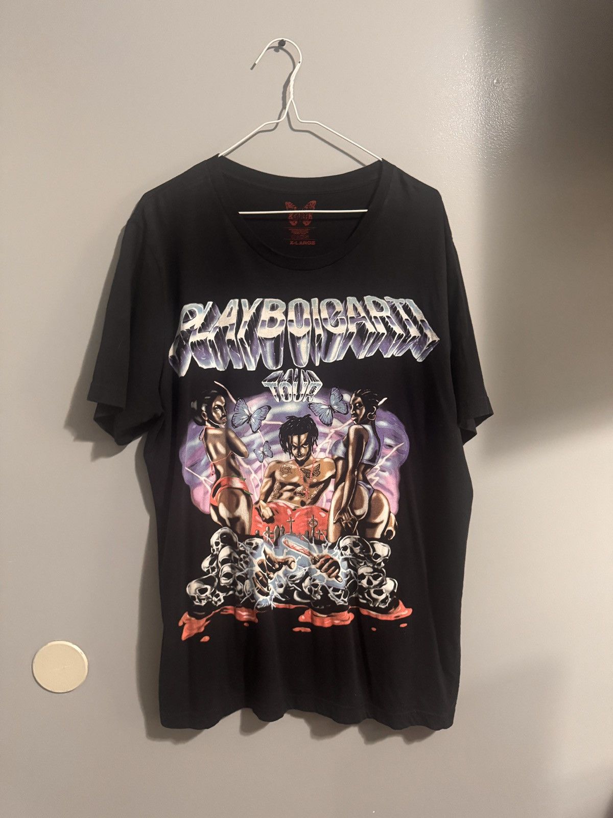 Playboi Carti Playboi Carti Die Lit Era 2017 Tour Black Tee Size US XL / EU 56 / 4 - 1 Thumbnail
