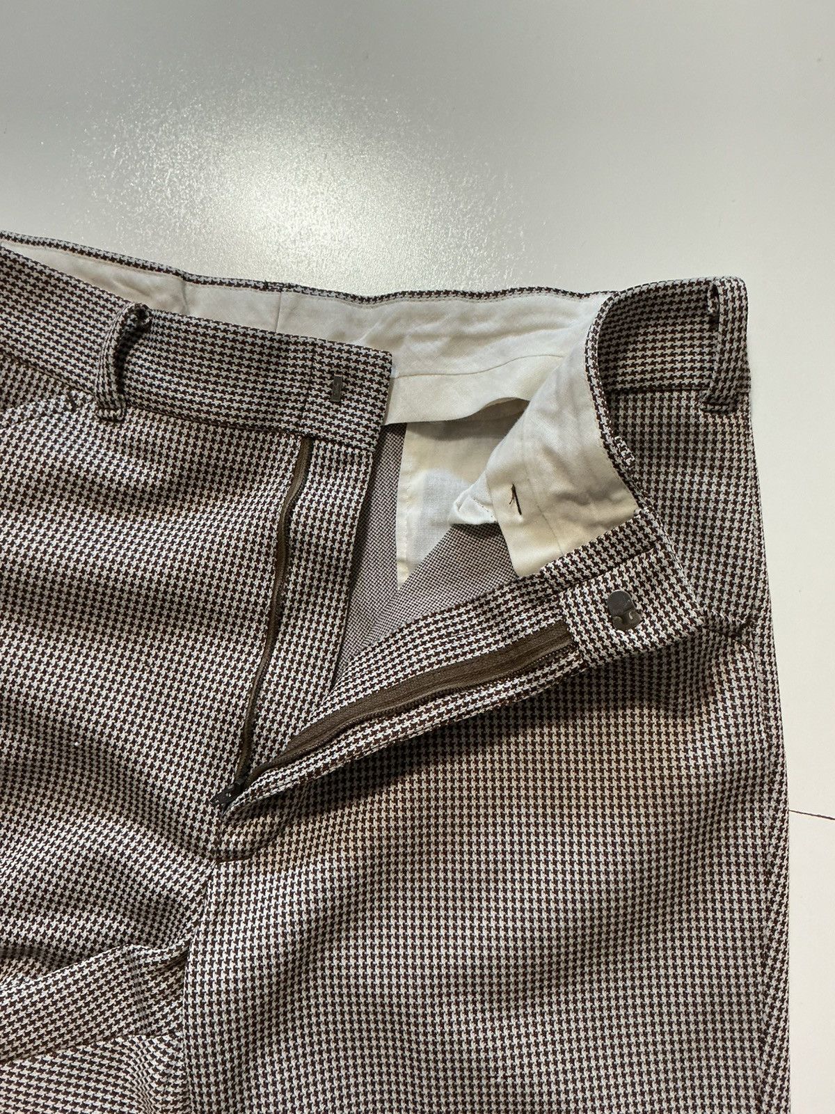 Vintage Vintage 70s Houndstooth Talon Polyester Disco Flare Pants Size US 34 / EU 50 - 10 Thumbnail