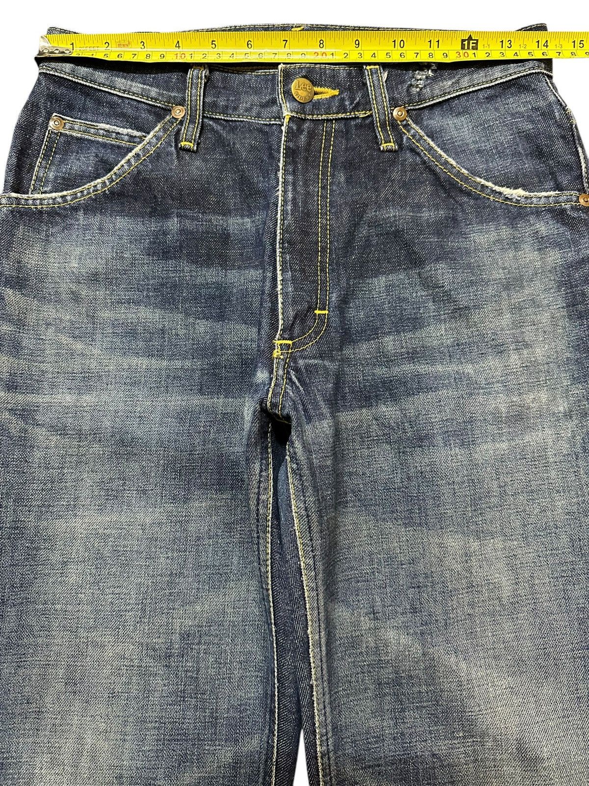 Lee Vintage Lee Riders Blue Faded Wash Style Wide Leg Jeans Size US 28 / EU 44 - 11 Thumbnail