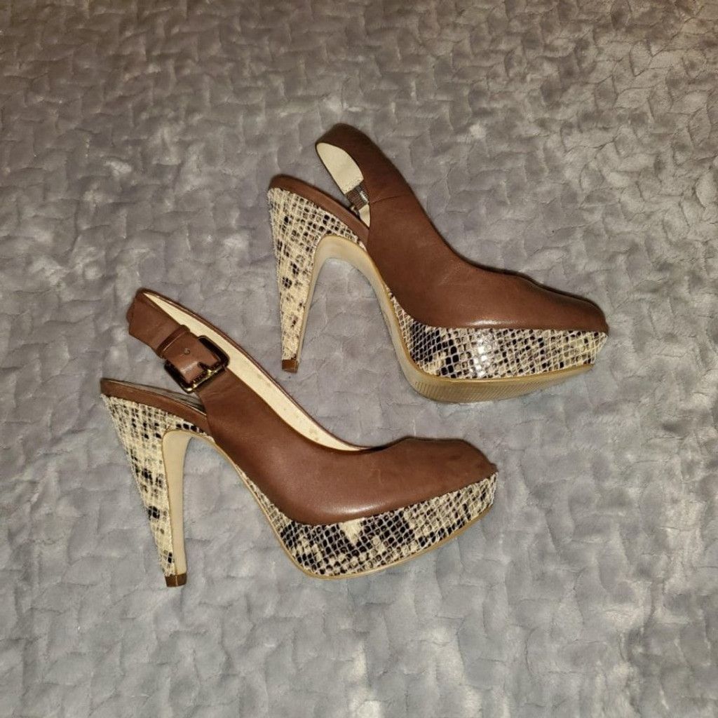 Michael Kors 🌸Michael Kors Snakeskin Slingback Heels! Size 6.5 Size US 6.5 / IT 36.5 - 2 Thumbnail