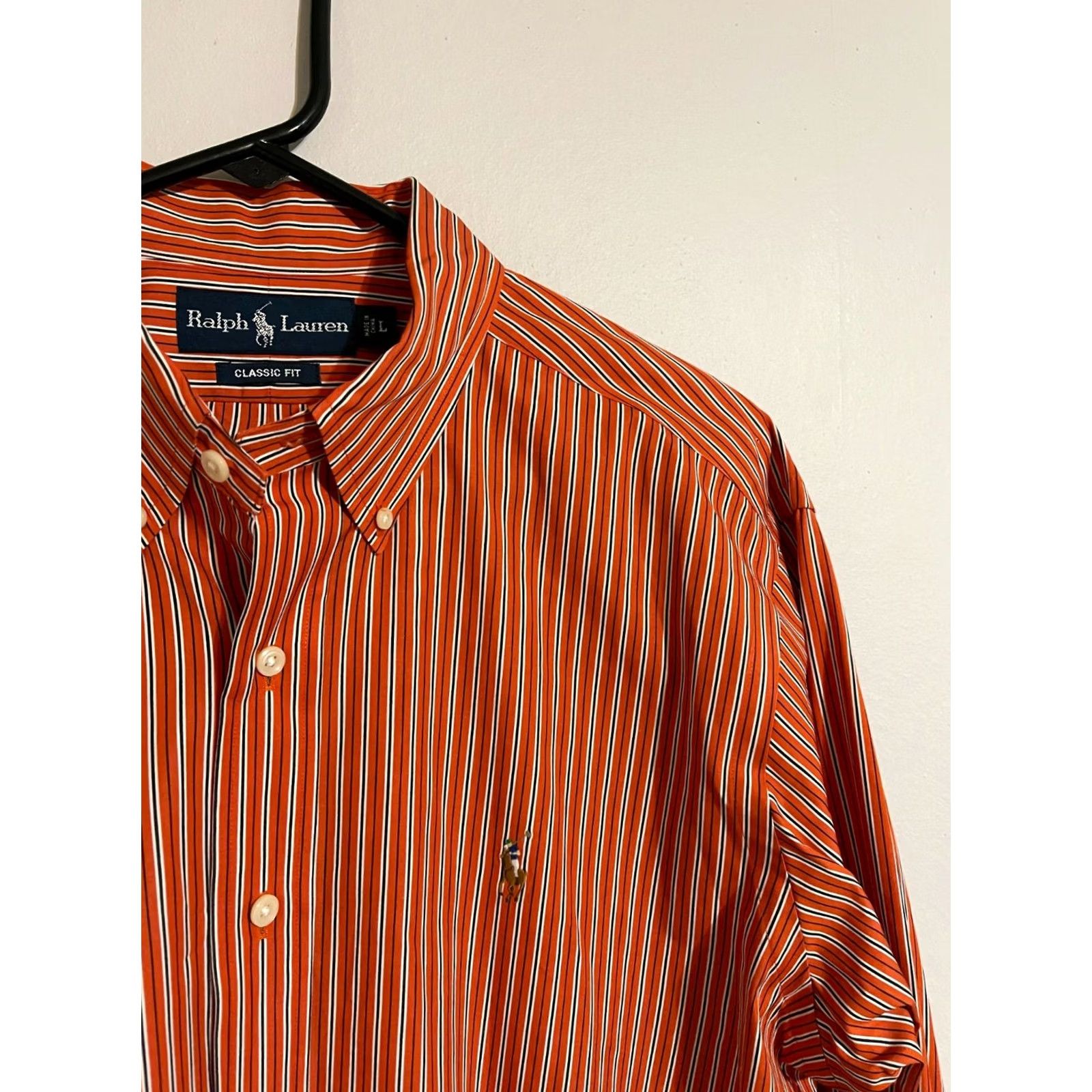 Polo Ralph Lauren Polo Ralph Lauren Orange Stripes Button Up Shirt - Men's L Size 42R - 2 Thumbnail