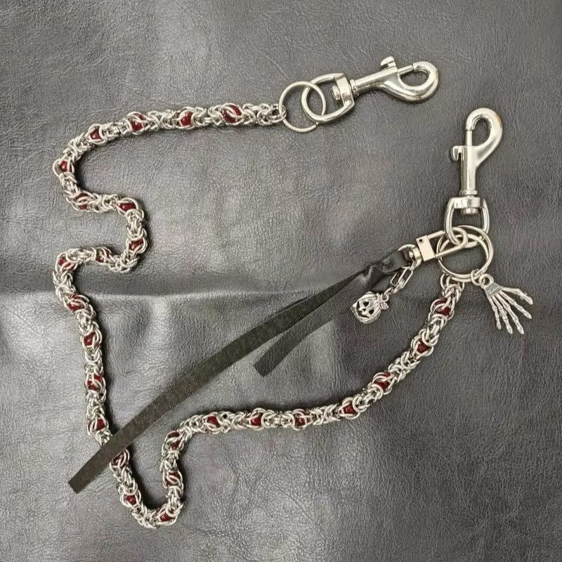 Jewelry Stainless Steel Keel Clamp Beads Waist Pants Keychain Size ONE SIZE - 10 Thumbnail