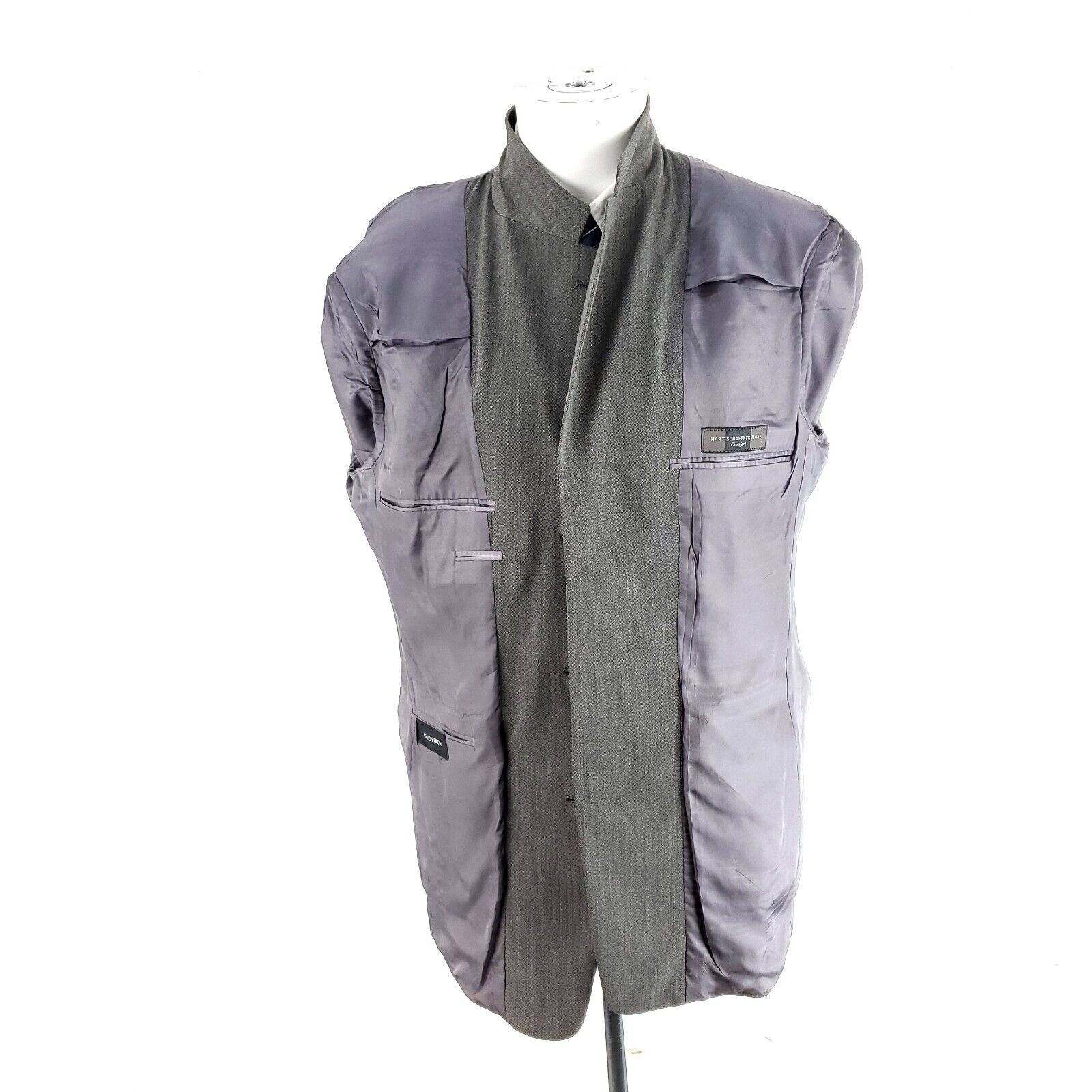 Hart Schaffner Marx Hart Schaffner Marx Comfort Wool 3 Button Blazer 40R Gray He Size 40R - 9 Thumbnail