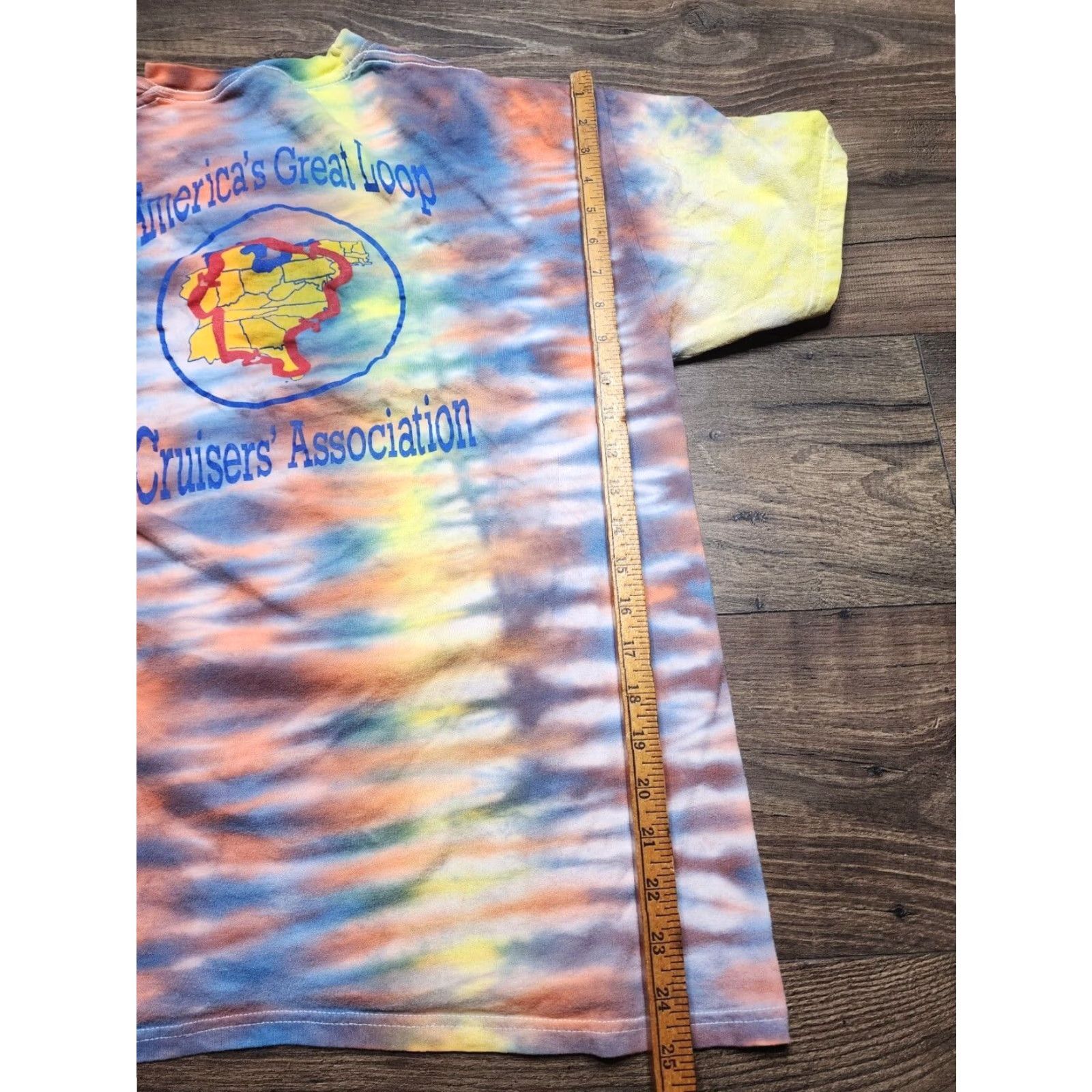 Hanes America's Great Loop Cruisers Association Tie Dye Graphic T Shirt Multicolor Double Sided Mens Large Size US L / EU 52-54 / 3 - 4 Thumbnail