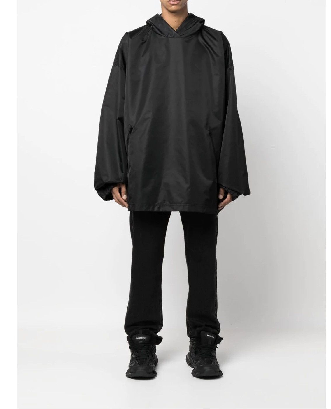 Balenciaga Balenciaga Pull Over Jacket Nylon Bomber Black Size 2 Size US XXL / EU 58 / 5 - 10 Thumbnail