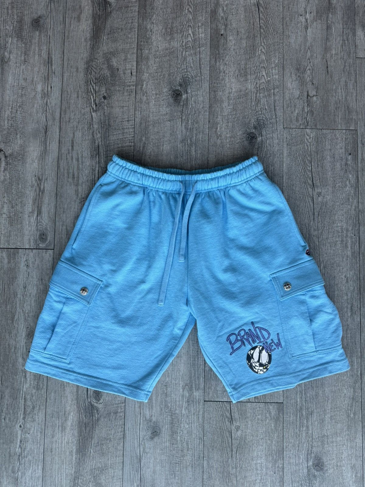 image of Chrome Hearts Matty Boy Shorts in Blue, Men's (Size 34)