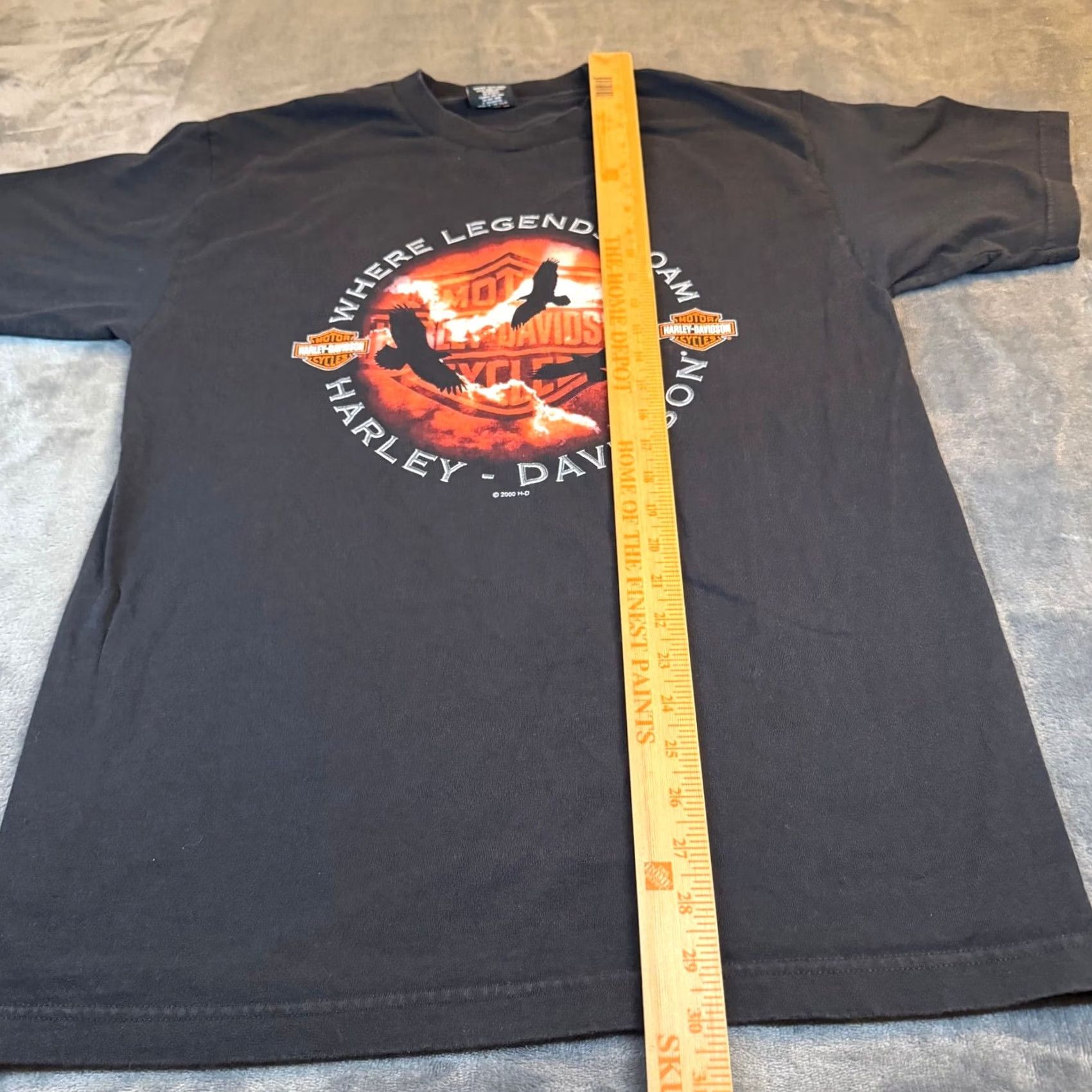 Harley Davidson VINTAGE Harley-Davidson T Shirt Men Large Black Eagles Las Vegas Graphic Tee 2000s USA, Quotes, Music, Horse Mens Size US L / EU 52-54 / 3 - 7 Thumbnail