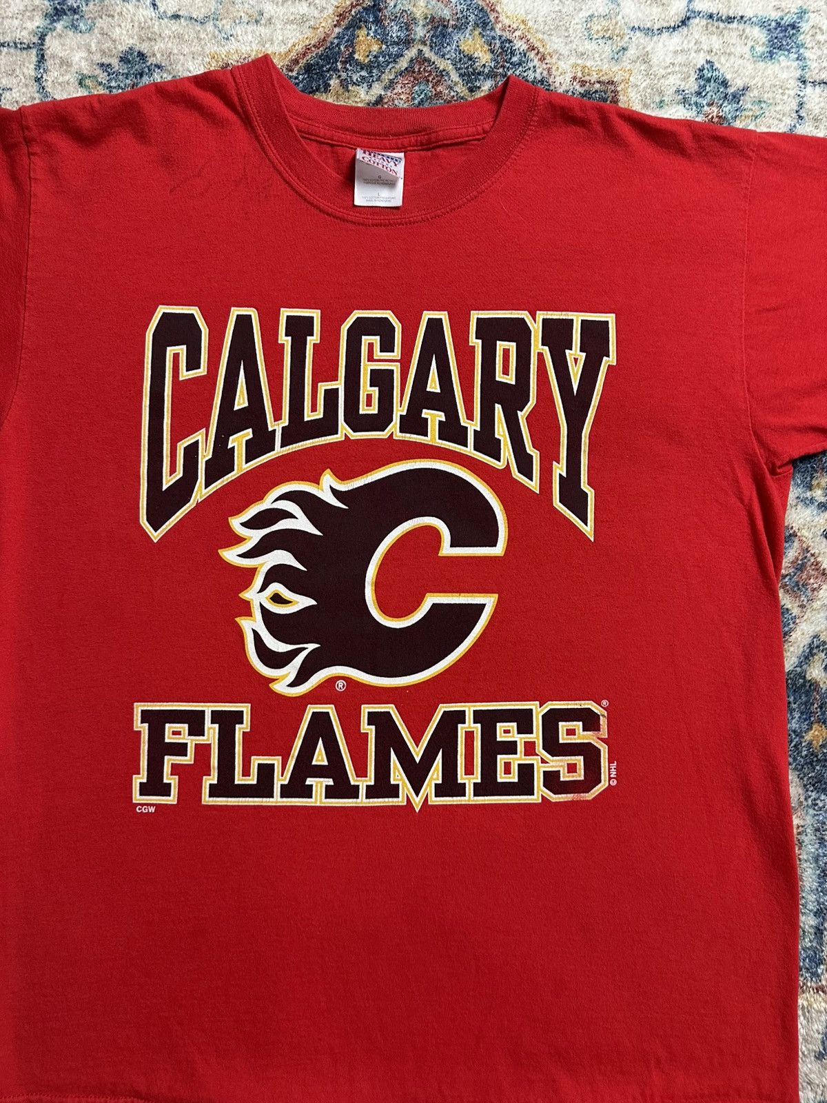 Vintage Vintage NHL Calgary Flames Iginla Autographed T-shirt Size US L / EU 52-54 / 3 - 4 Thumbnail